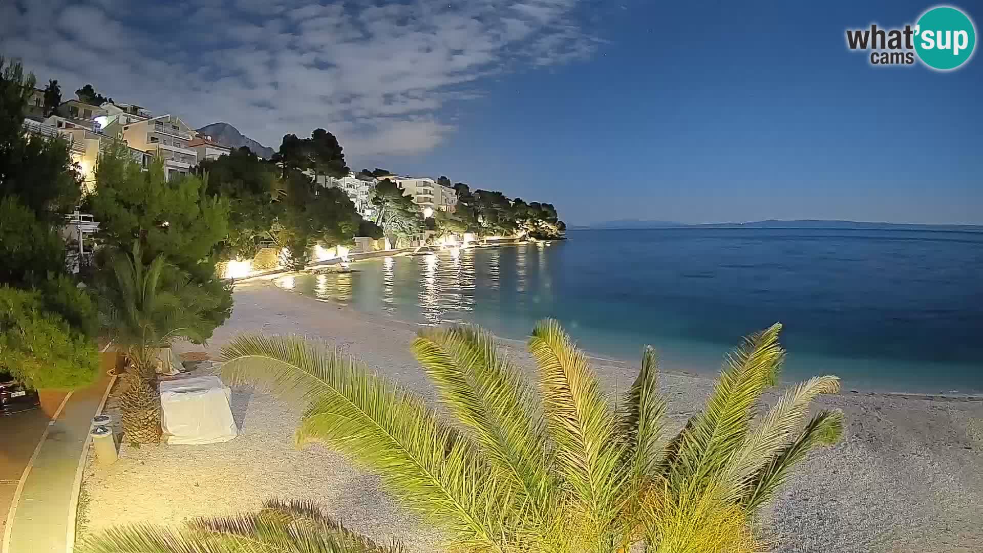 Webcam Lučica Strand Beach Brela – Liveblick von der Adriaküste