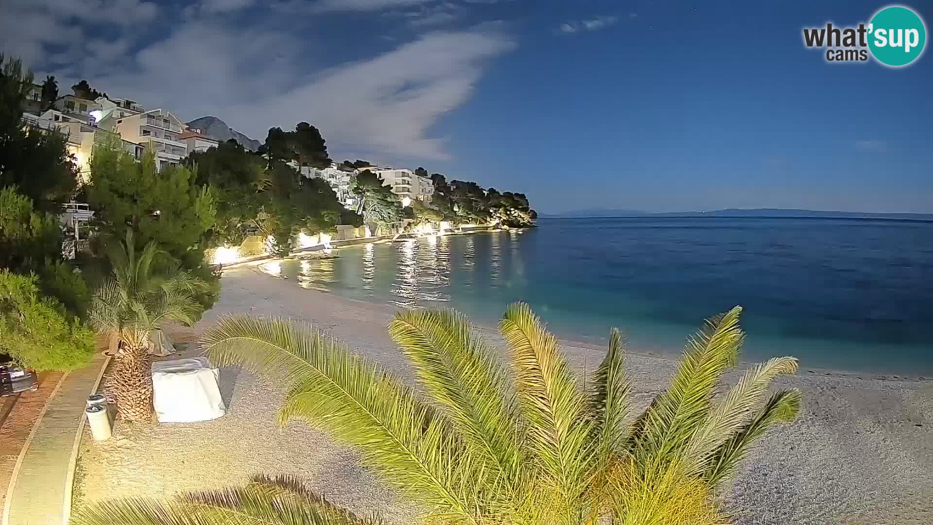 Webcam Lučica Strand Beach Brela – Liveblick von der Adriaküste
