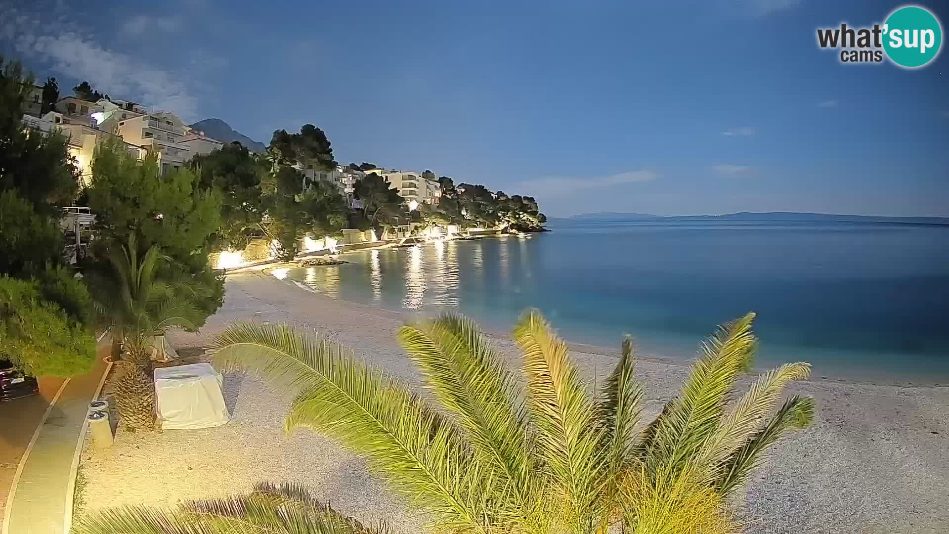 Webcam Lučica Strand Beach Brela – Liveblick von der Adriaküste