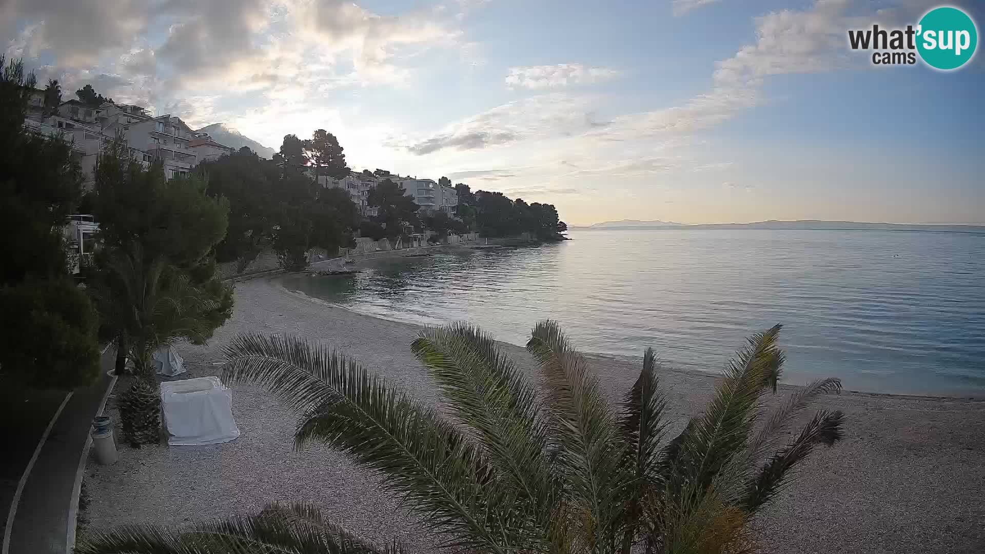 Webcam Lučica Strand Beach Brela – Liveblick von der Adriaküste