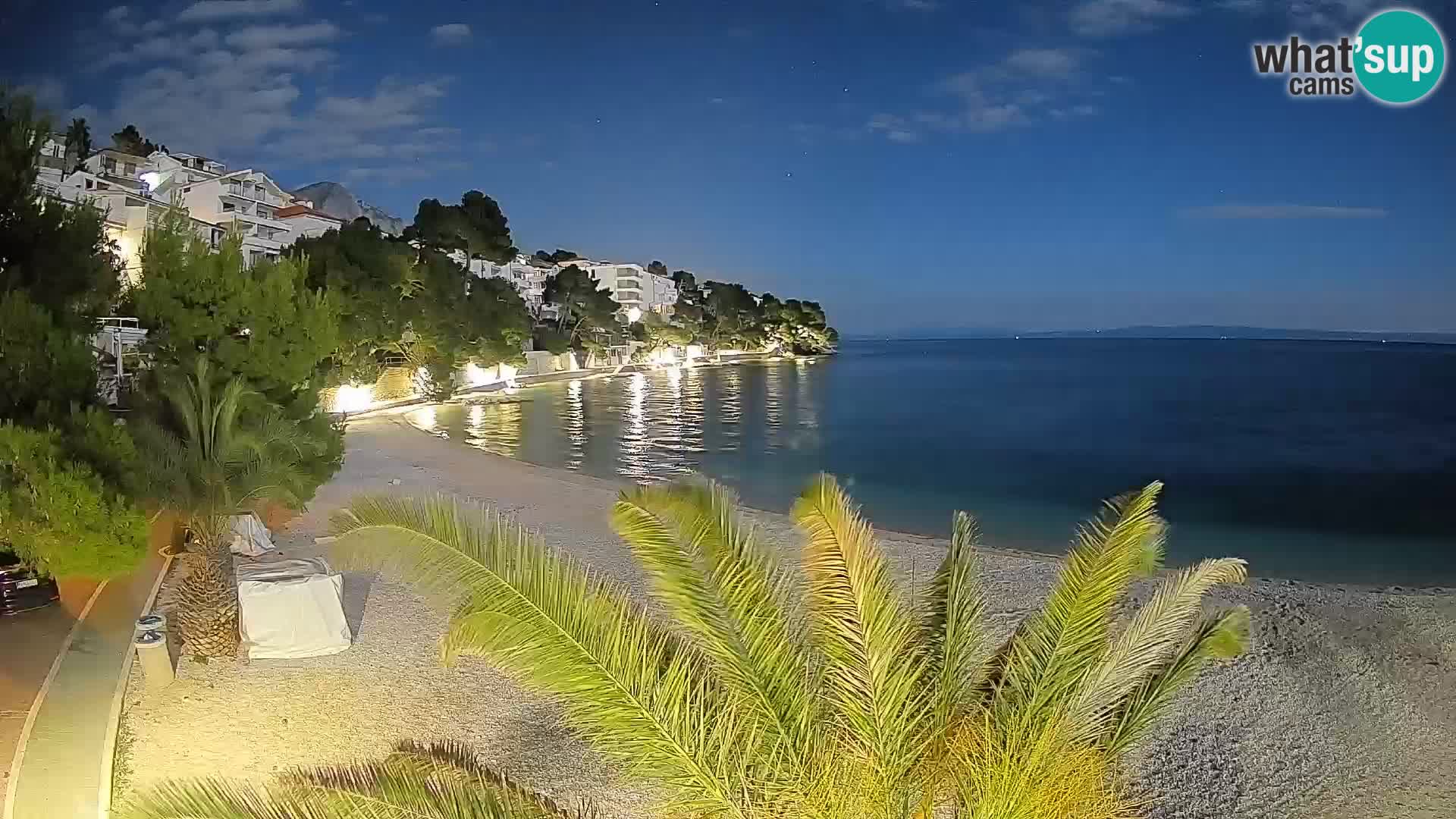 Webcam Plage Lučica Brela – Vue en direct sur la côte adriatique