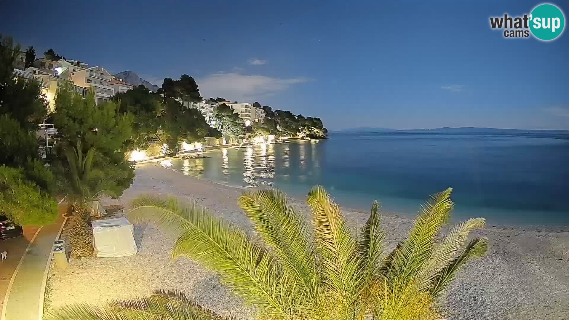 Webcam Lučica Strand Beach Brela – Liveblick von der Adriaküste