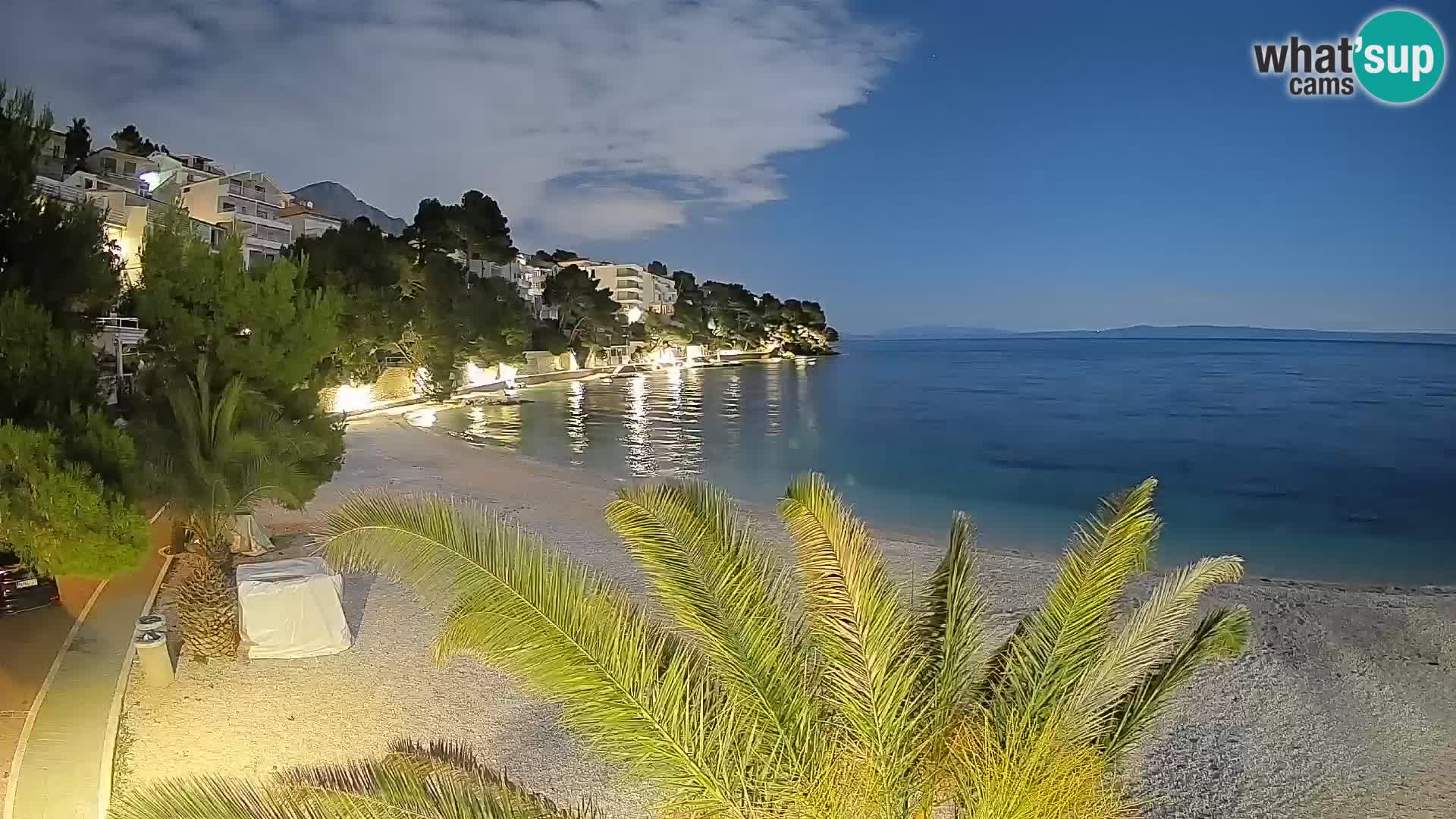 Webcam Lučica Strand Beach Brela – Liveblick von der Adriaküste