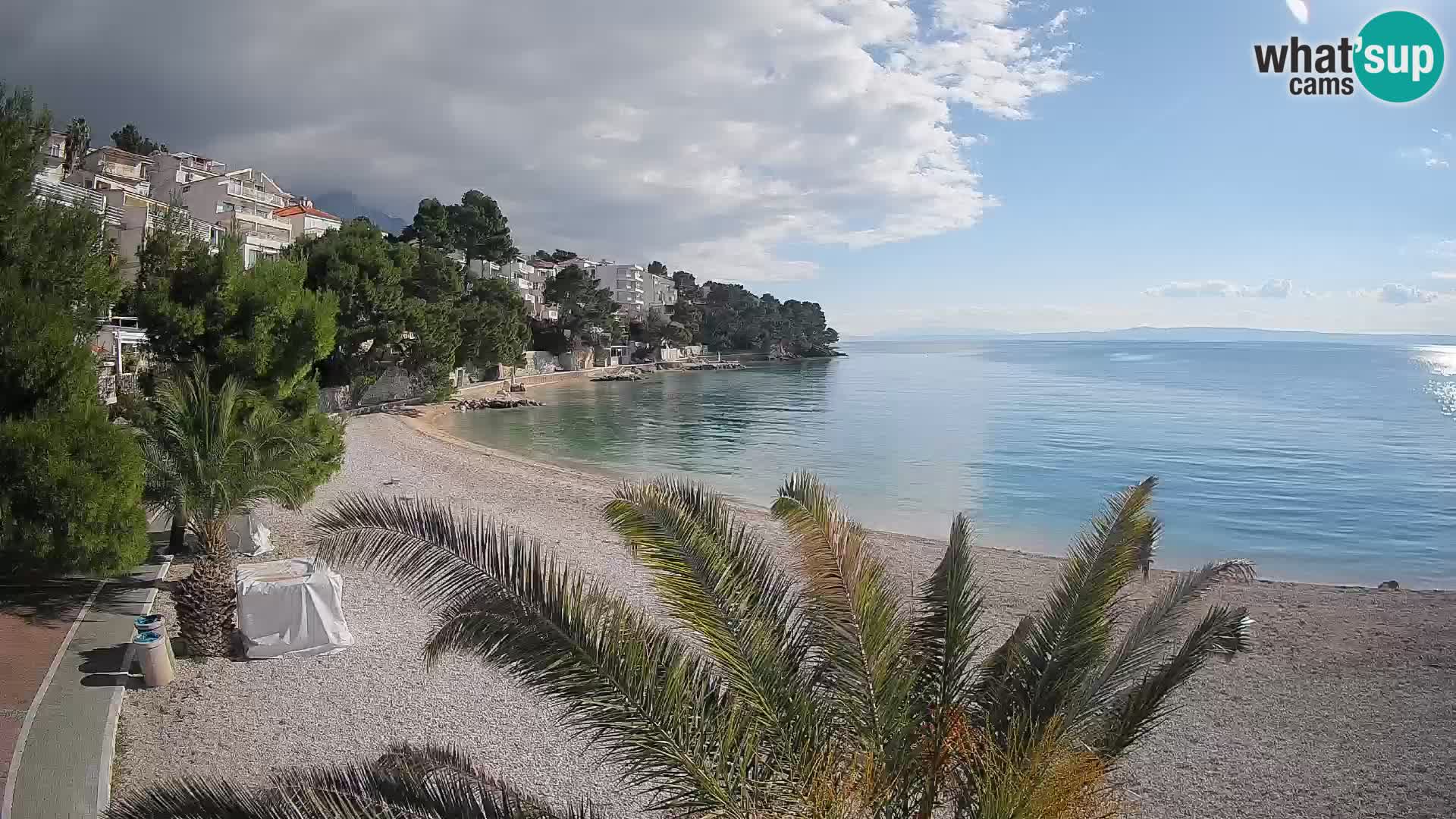 Webcam Lučica Strand Beach Brela – Liveblick von der Adriaküste