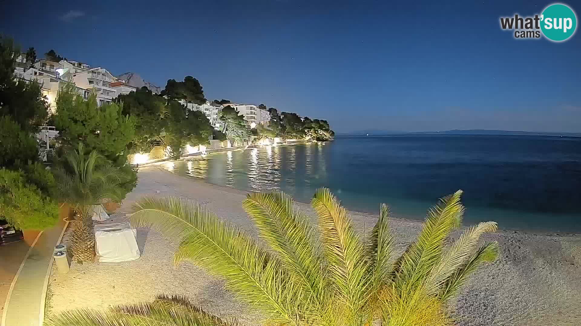 Spletna kamera Plaža Lučica Brela – Pogled v živo na Jadransko obalo