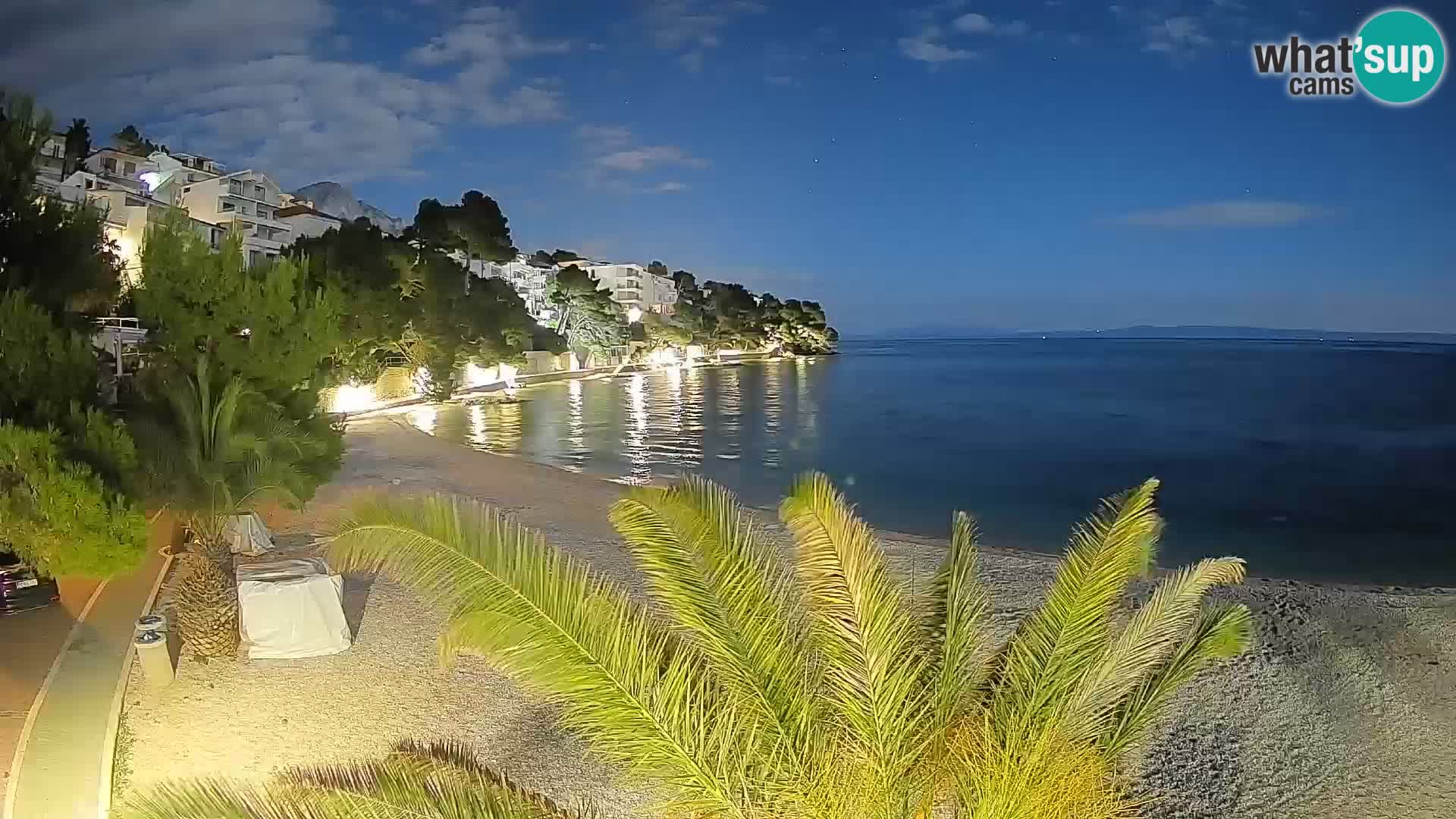 Web kamera Plaža Lučica Brela – Pogled uživo na jadransku obalu