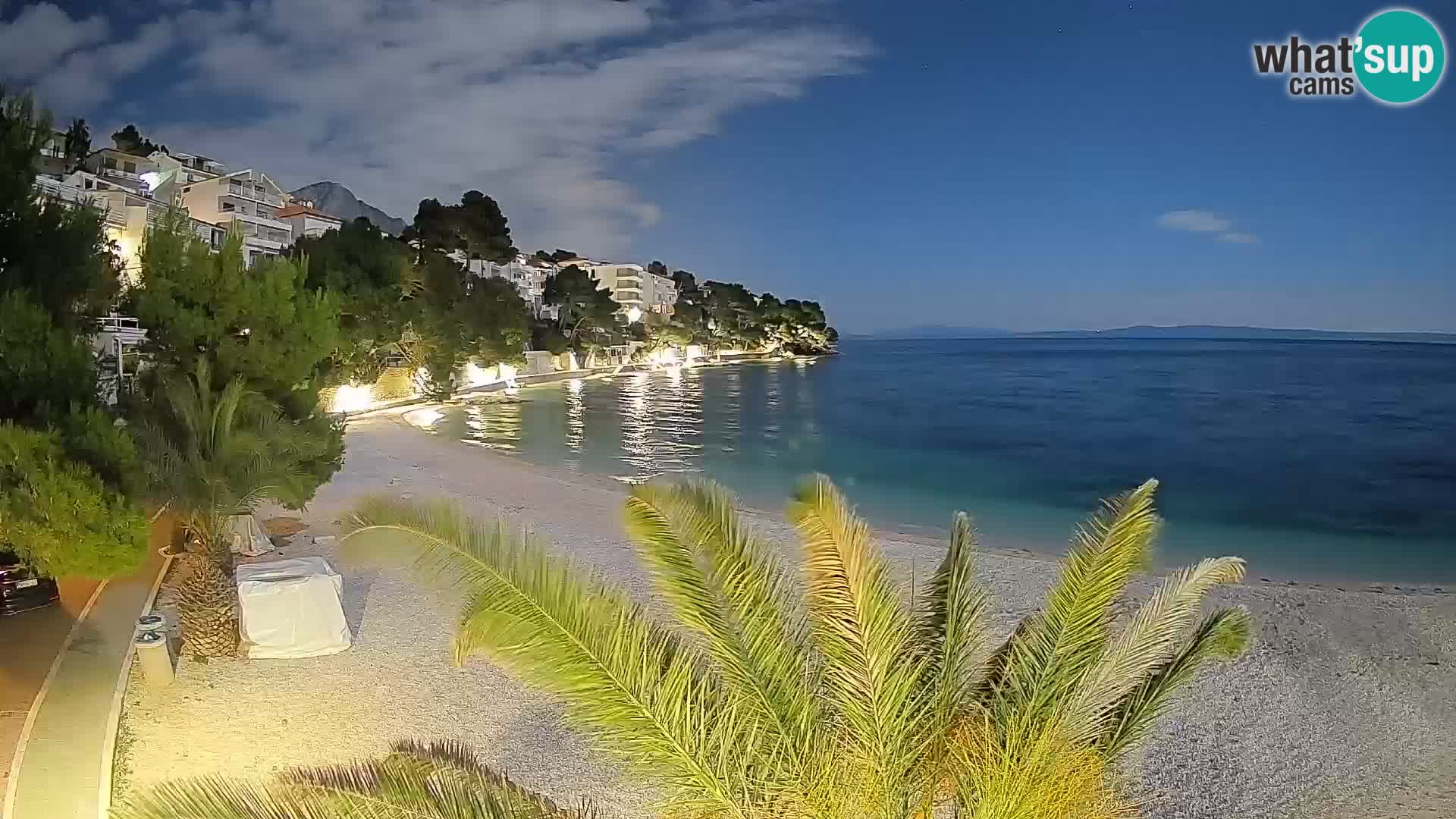 Webcam Lučica Strand Beach Brela – Liveblick von der Adriaküste