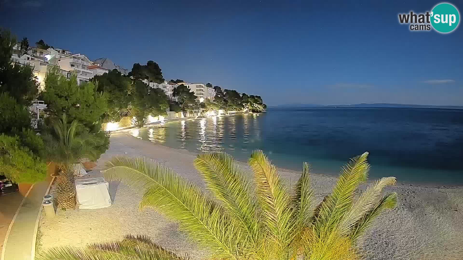 Webcam Lučica Strand Beach Brela – Liveblick von der Adriaküste