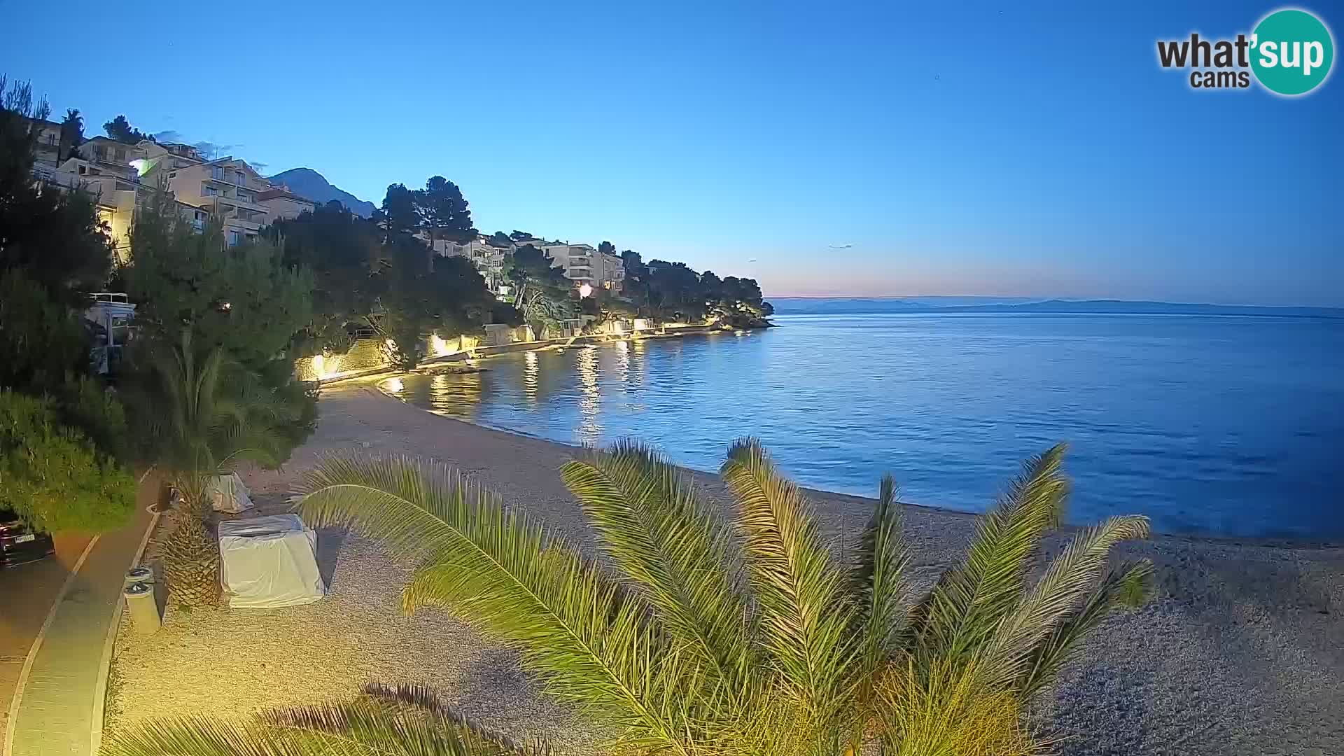 Webcam Plage Lučica Brela – Vue en direct sur la côte adriatique