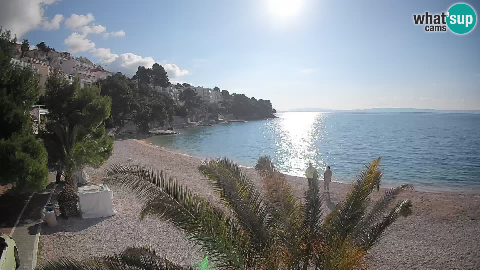 Web kamera Plaža Lučica Brela – Pogled uživo na jadransku obalu