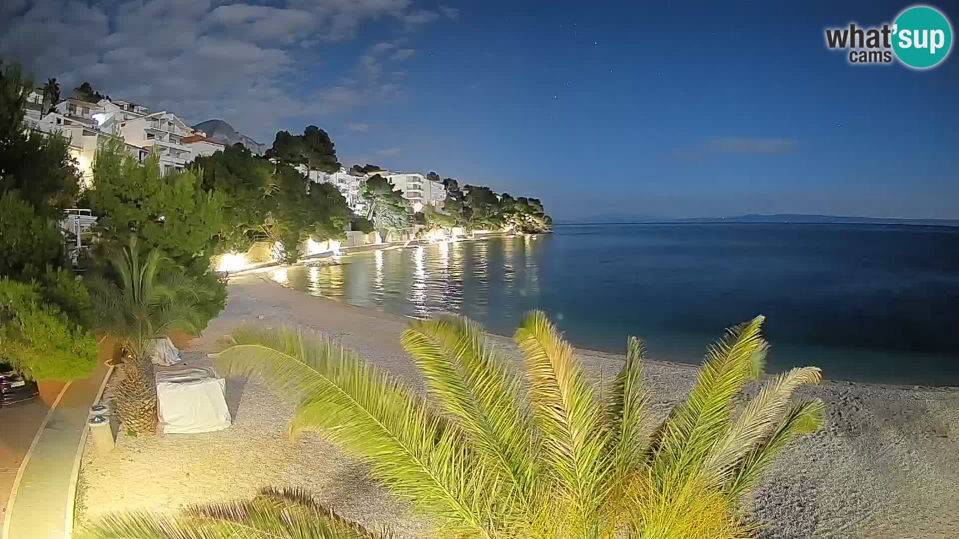 Web kamera Plaža Lučica Brela – Pogled uživo na jadransku obalu