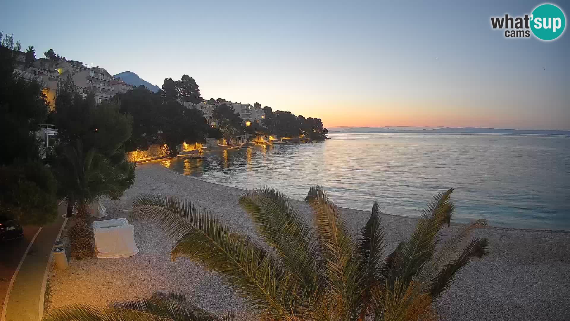 Webcam Plage Lučica Brela – Vue en direct sur la côte adriatique