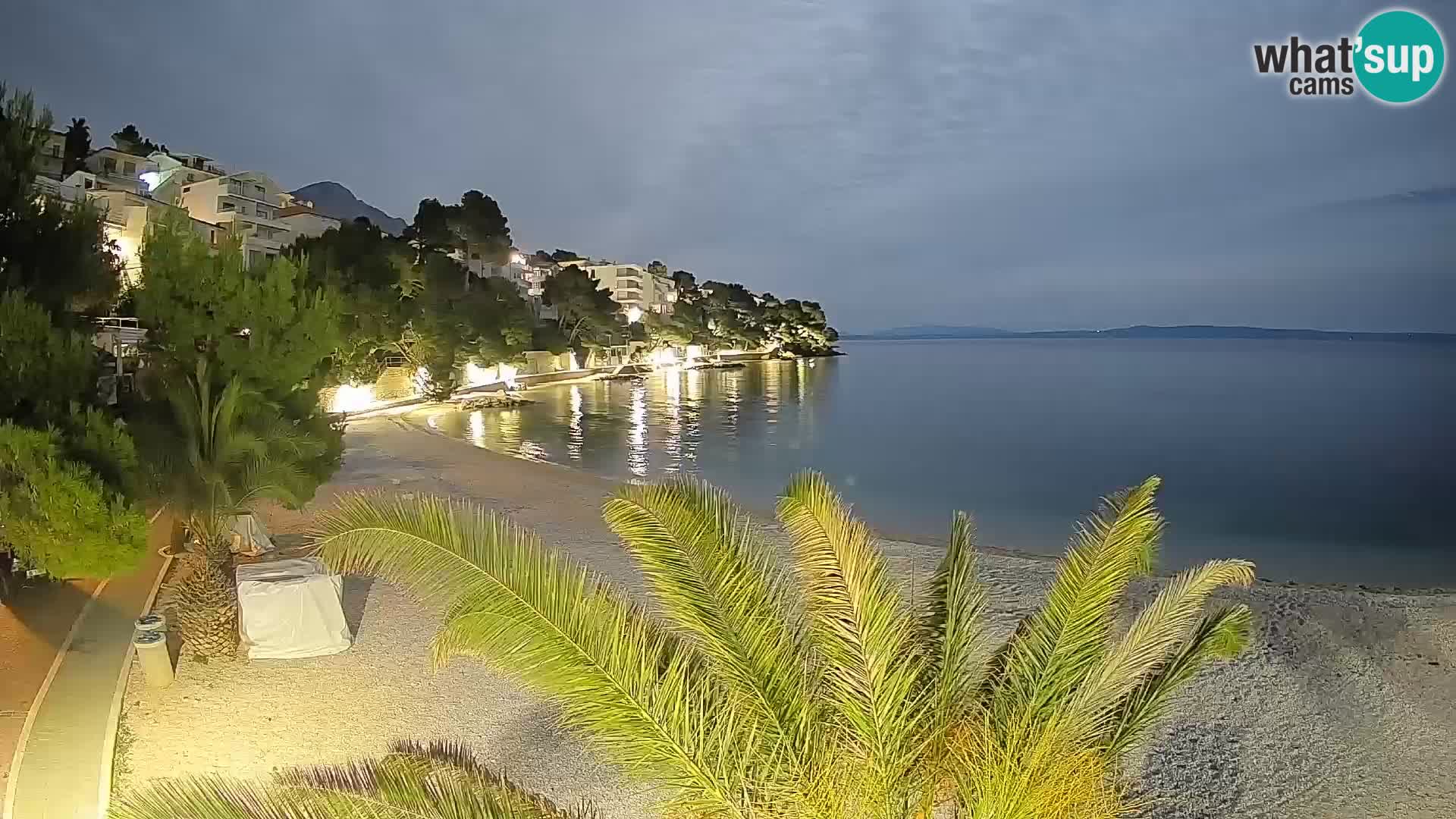 Webcam Plage Lučica Brela – Vue en direct sur la côte adriatique