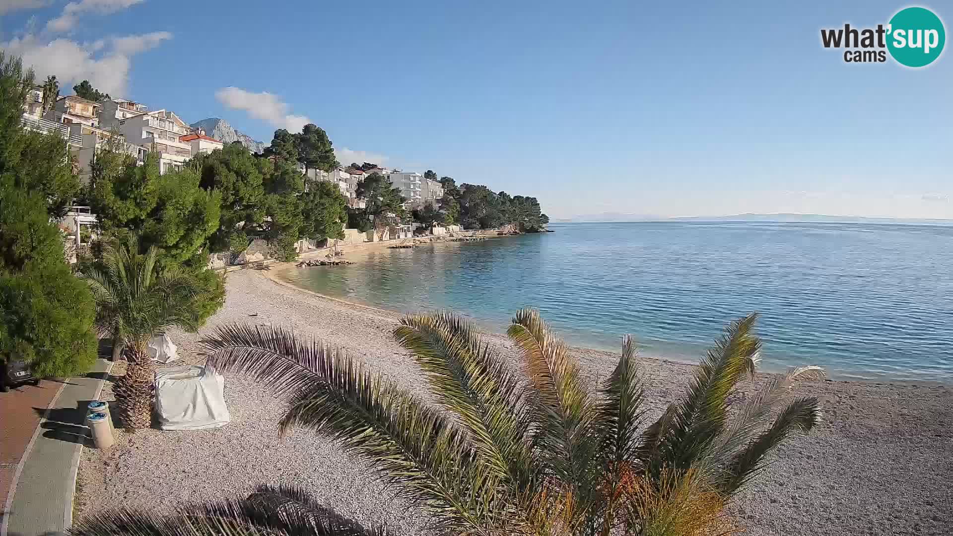 Webcam Spiaggia Lučica Brela – Vista live sulla costa adriatica