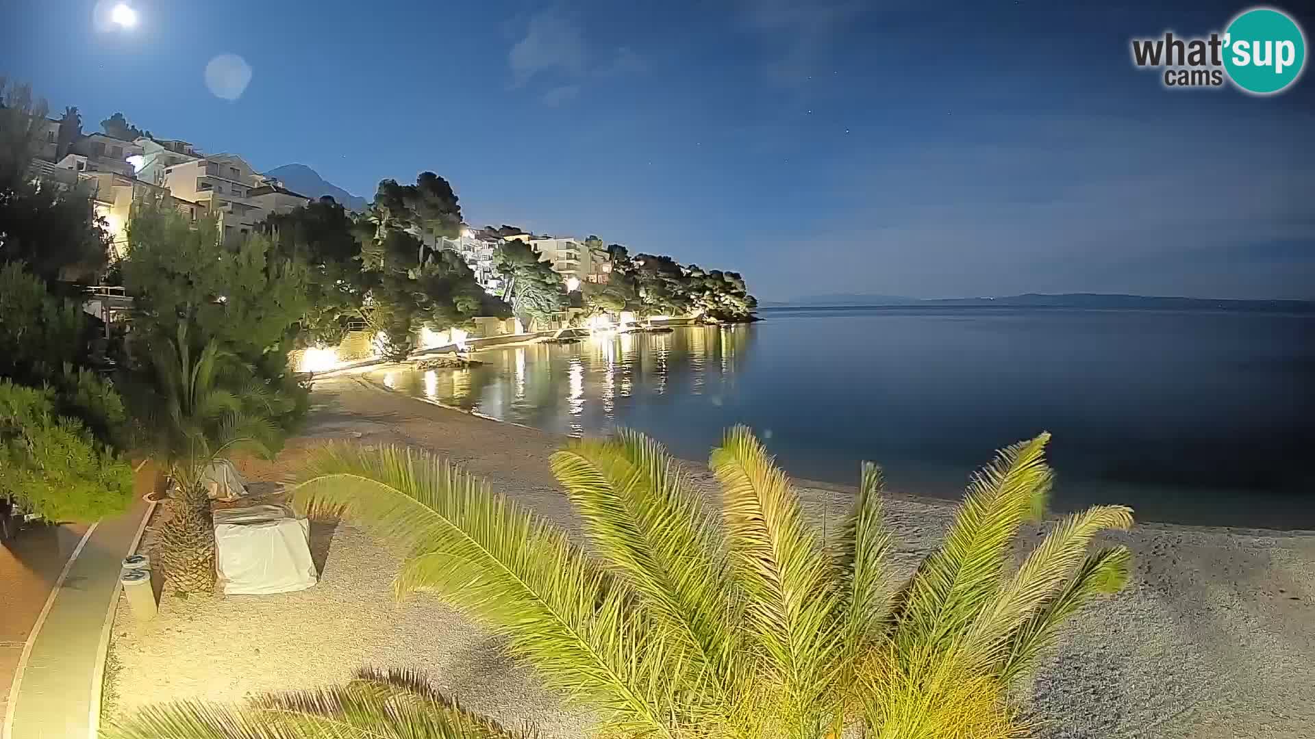 Webcam Lučica Strand Beach Brela – Liveblick von der Adriaküste