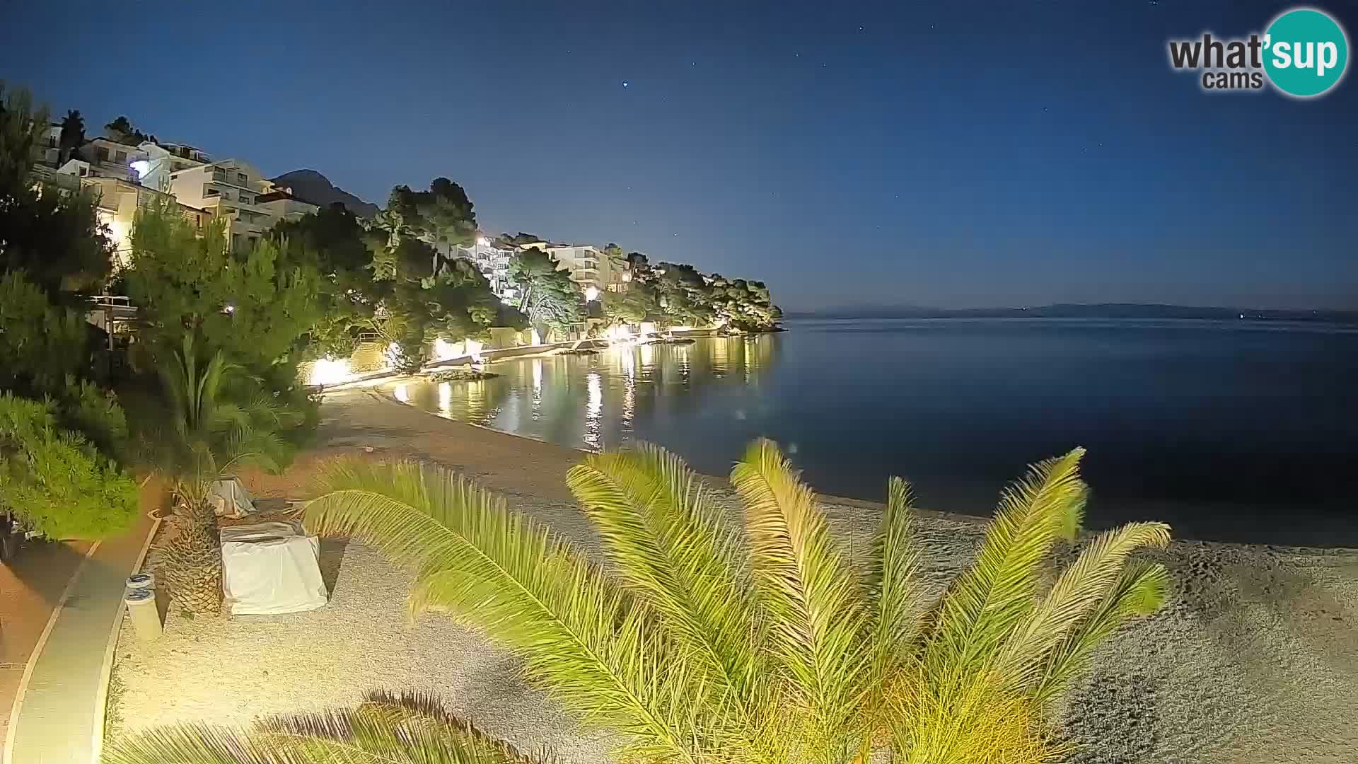 Webcam Lučica Strand Beach Brela – Liveblick von der Adriaküste