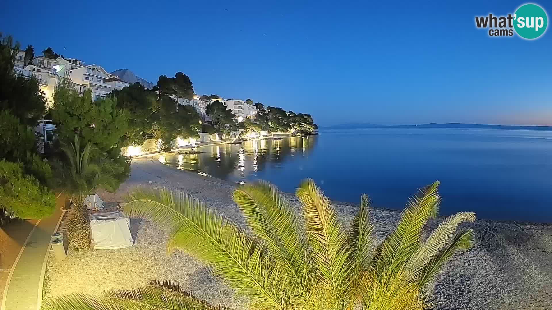 Webcam Plage Lučica Brela – Vue en direct sur la côte adriatique