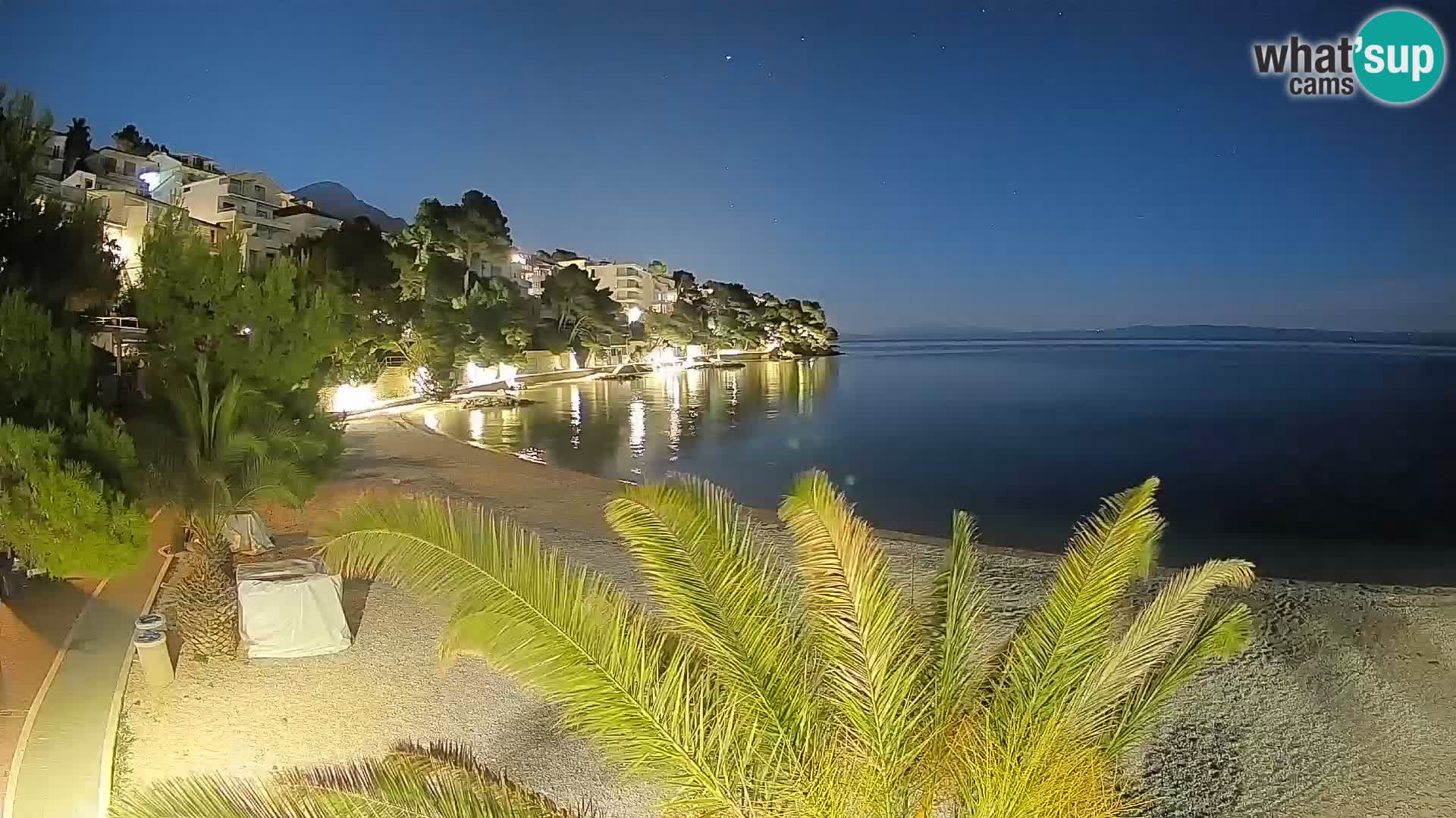 Web kamera Plaža Lučica Brela – Pogled uživo na jadransku obalu