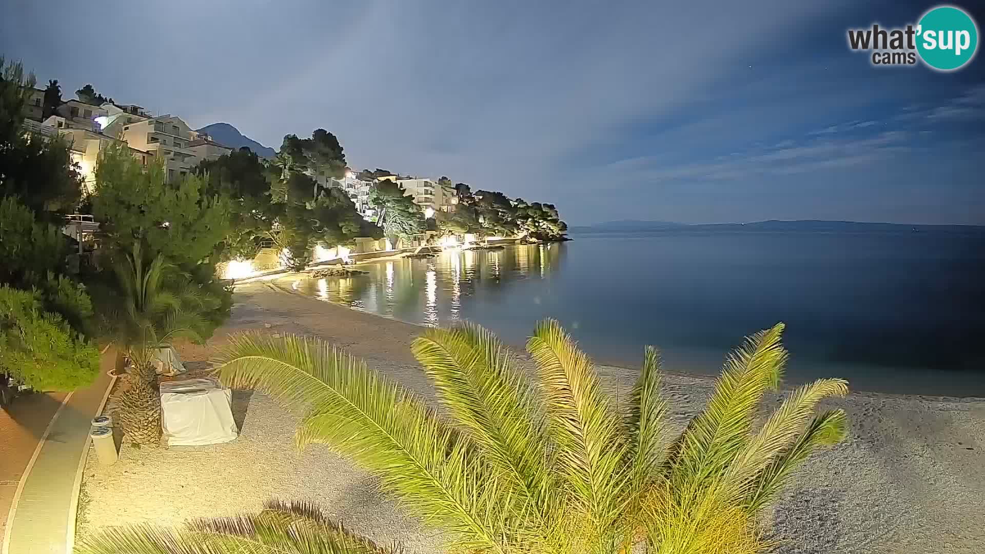 Webcam Plage Lučica Brela – Vue en direct sur la côte adriatique