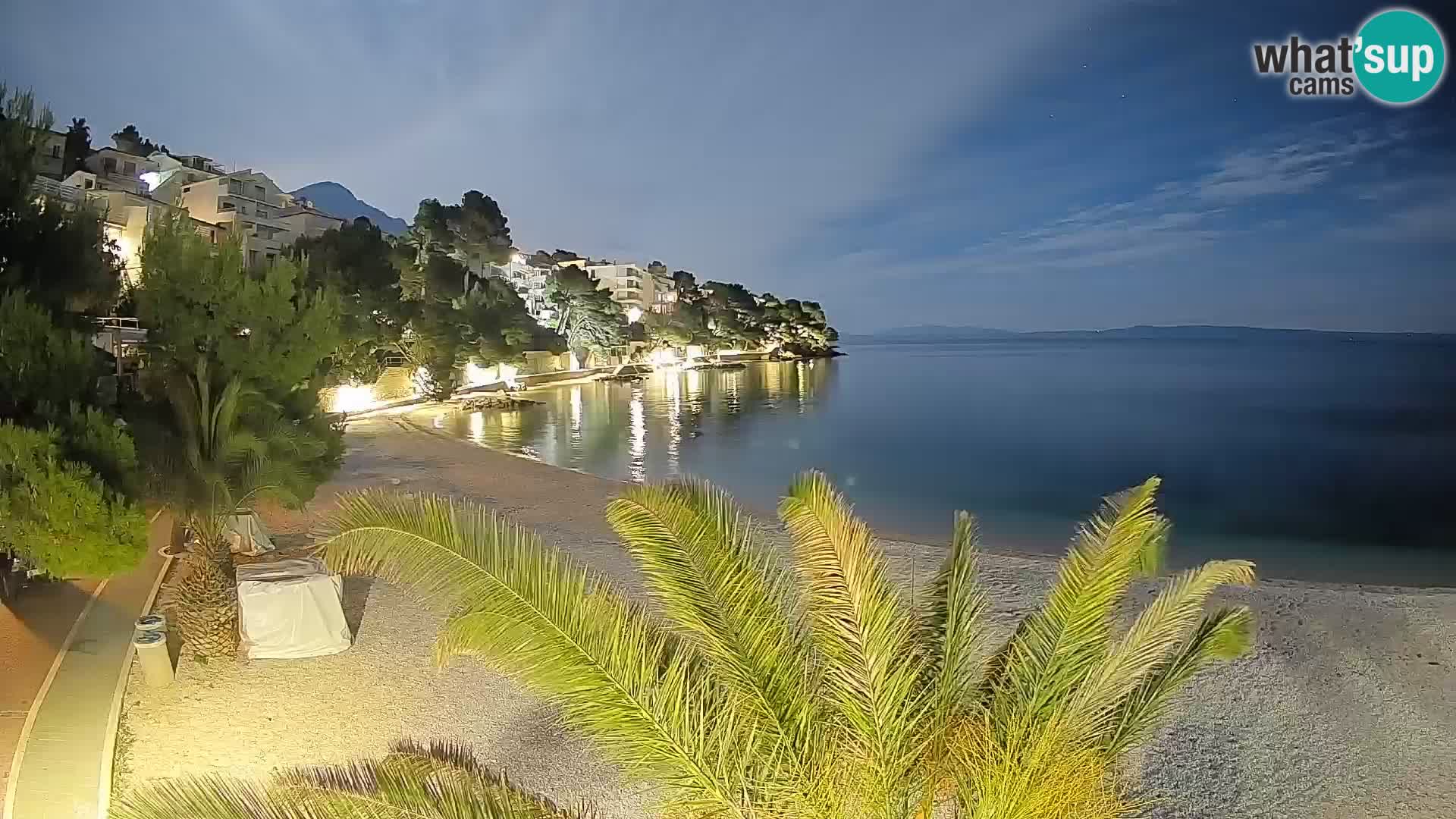 Web kamera Plaža Lučica Brela – Pogled uživo na jadransku obalu