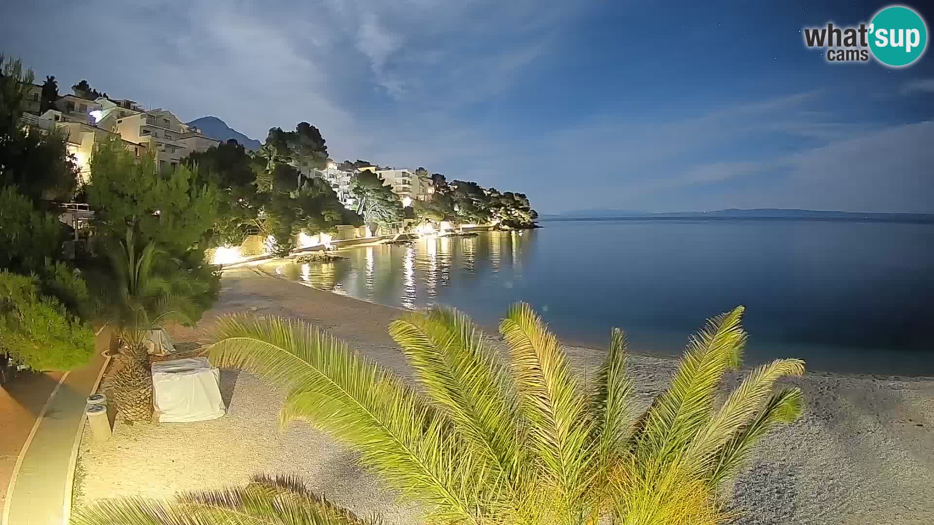 Webcam Lučica Strand Beach Brela – Liveblick von der Adriaküste