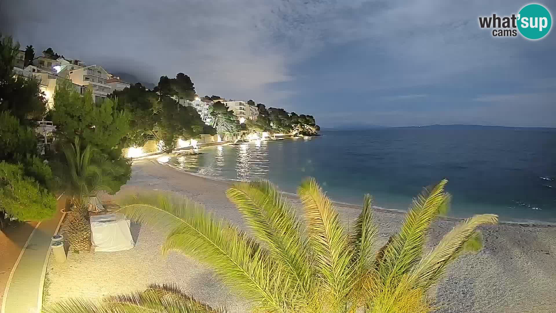 Webcam Lučica Strand Beach Brela – Liveblick von der Adriaküste