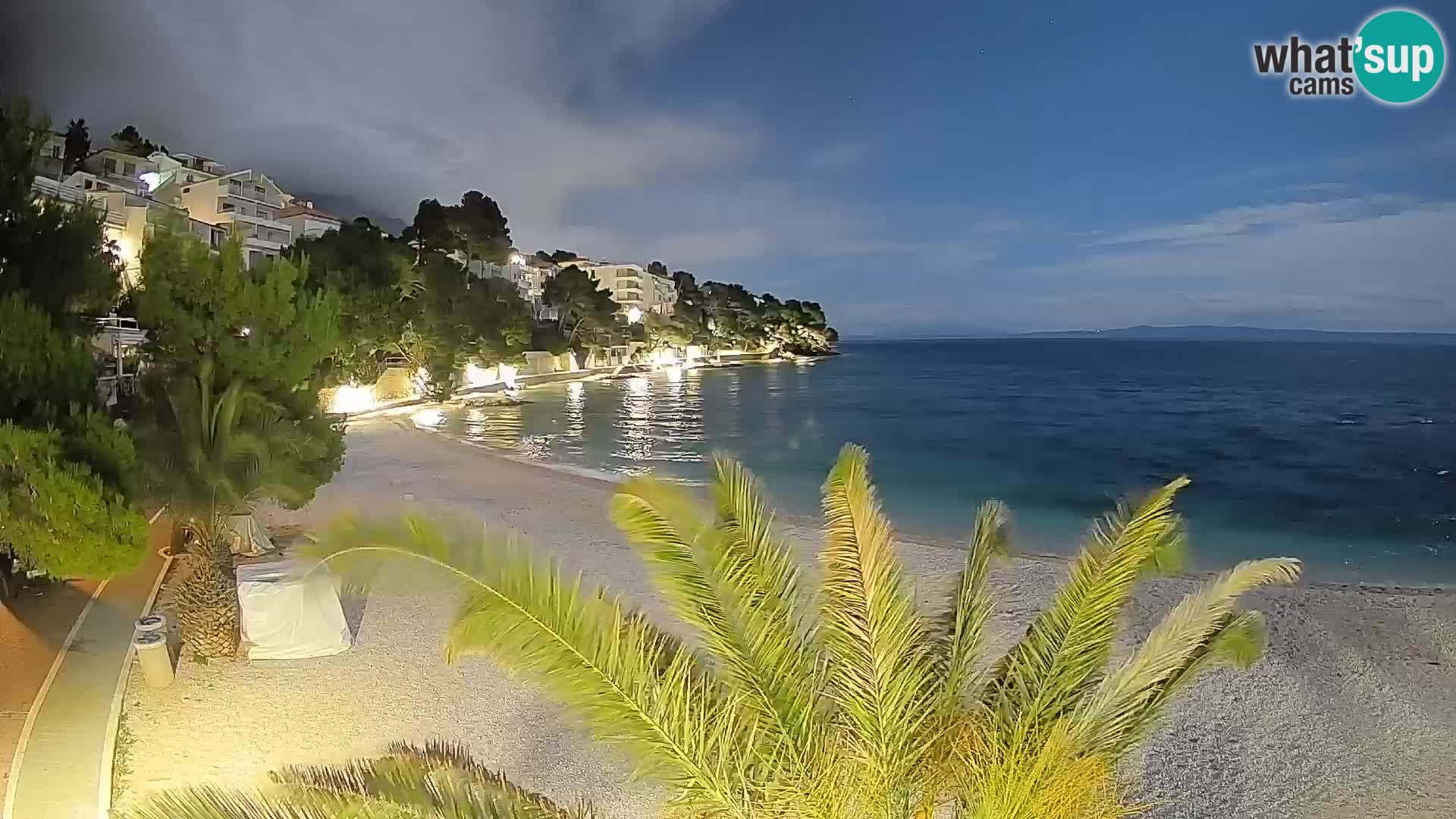 Webcam Lučica Strand Beach Brela – Liveblick von der Adriaküste