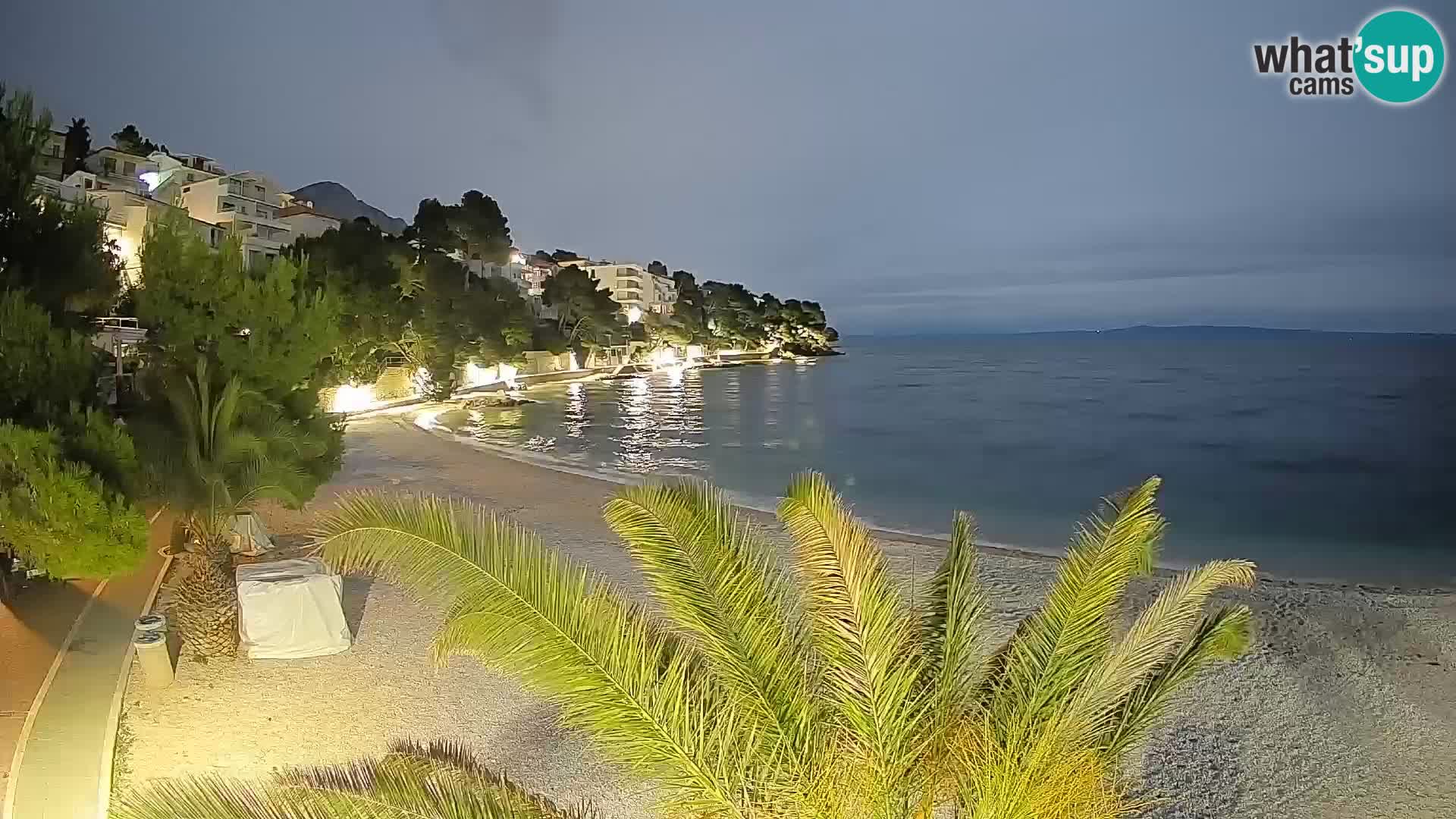 Webcam Plage Lučica Brela – Vue en direct sur la côte adriatique