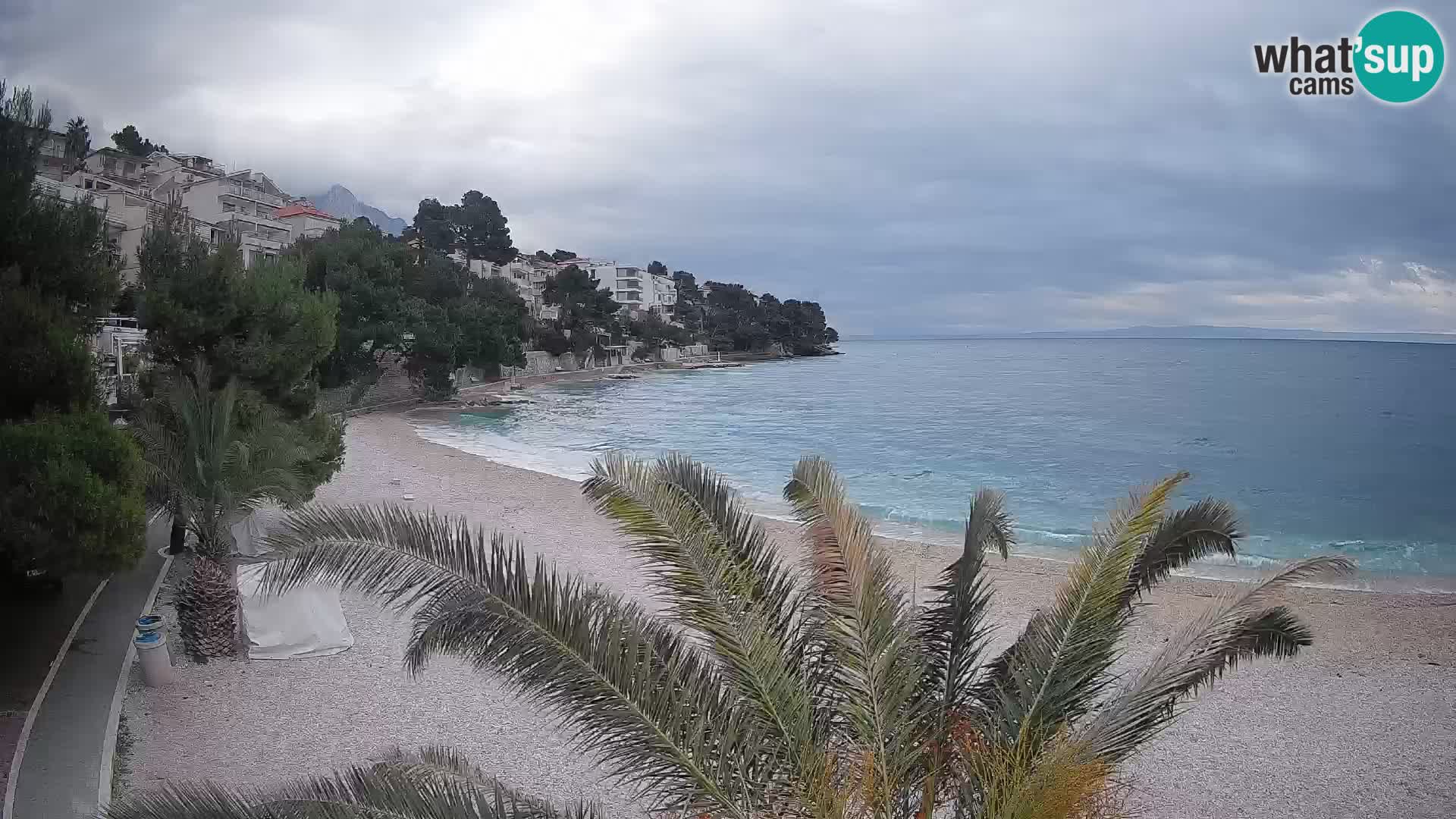 Webcam Lučica Strand Beach Brela – Liveblick von der Adriaküste
