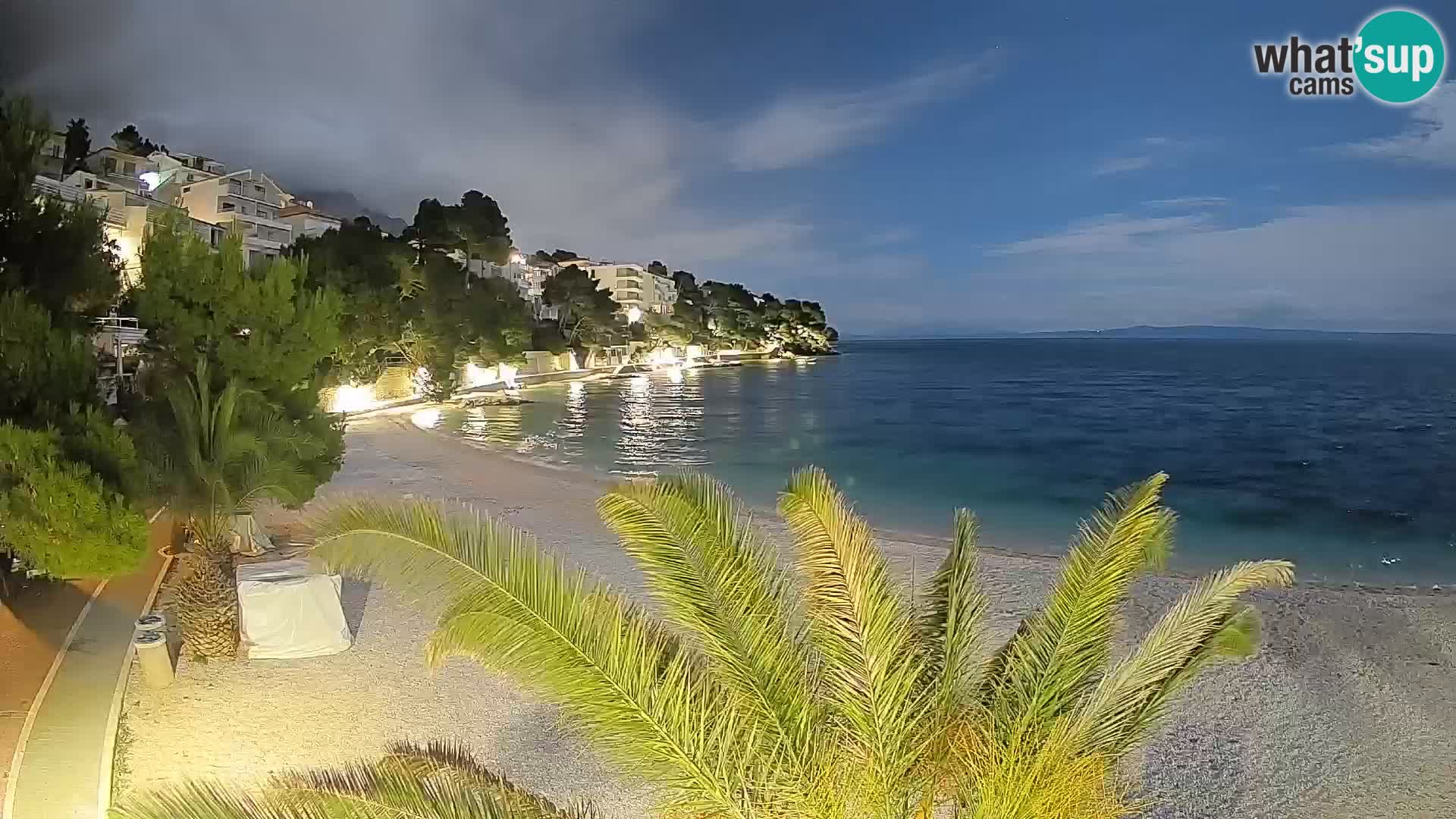 Web kamera Plaža Lučica Brela – Pogled uživo na jadransku obalu