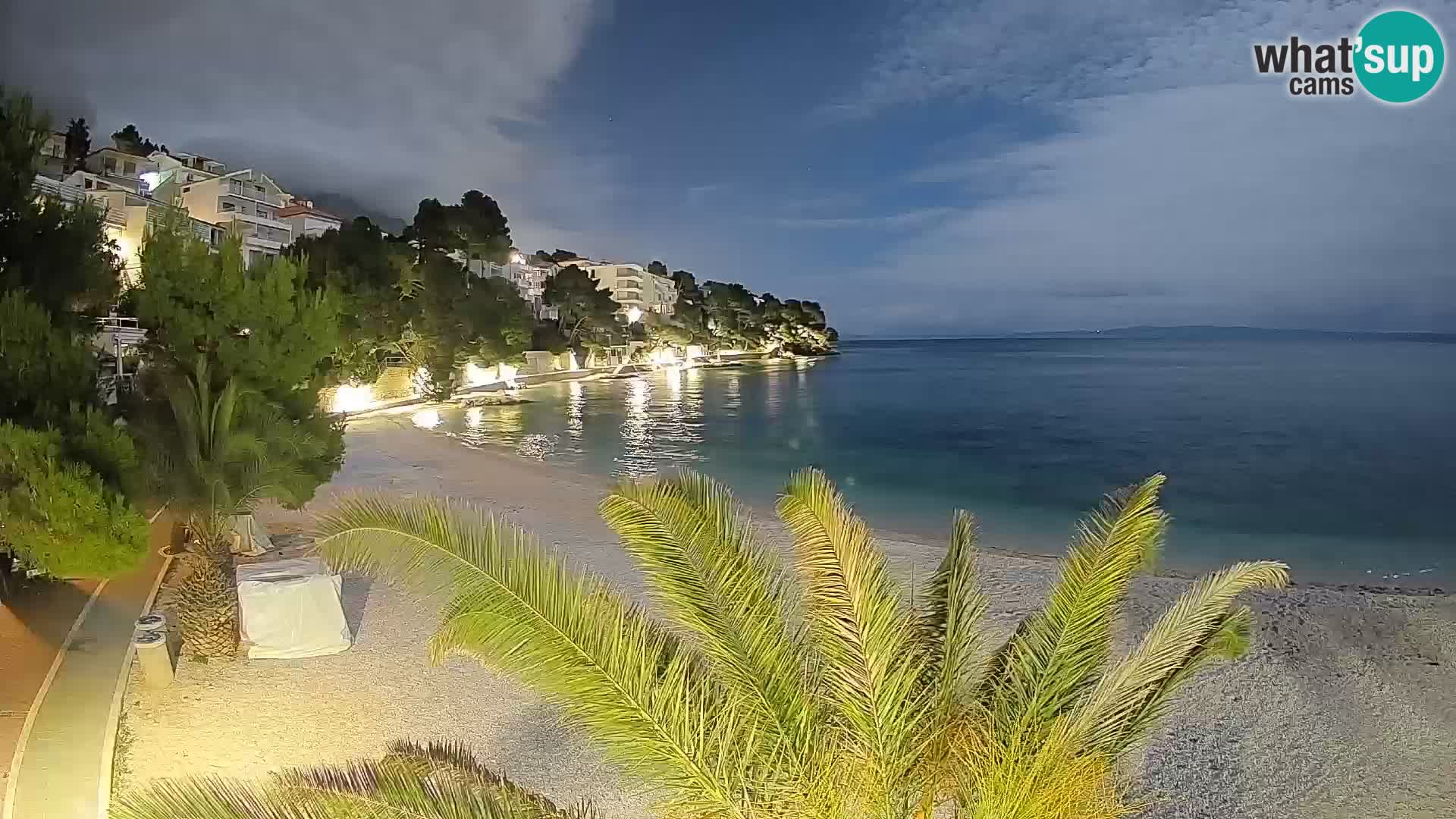 Webcam Plage Lučica Brela – Vue en direct sur la côte adriatique