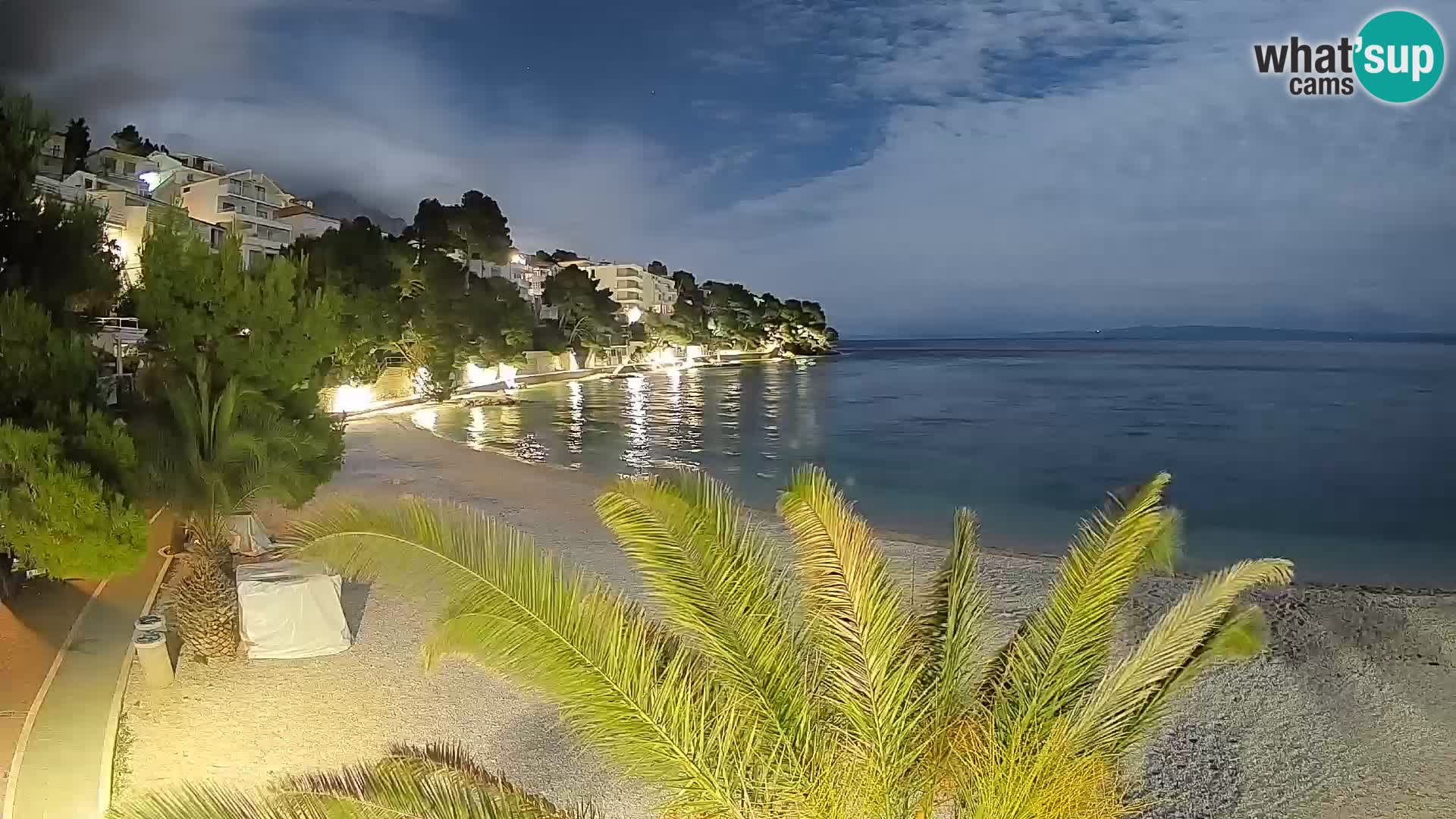 Web kamera Plaža Lučica Brela – Pogled uživo na jadransku obalu