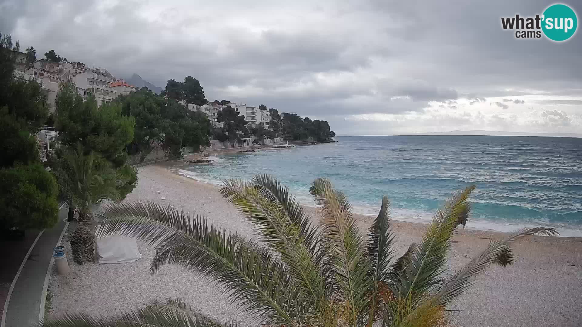 Webcam Plage Lučica Brela – Vue en direct sur la côte adriatique
