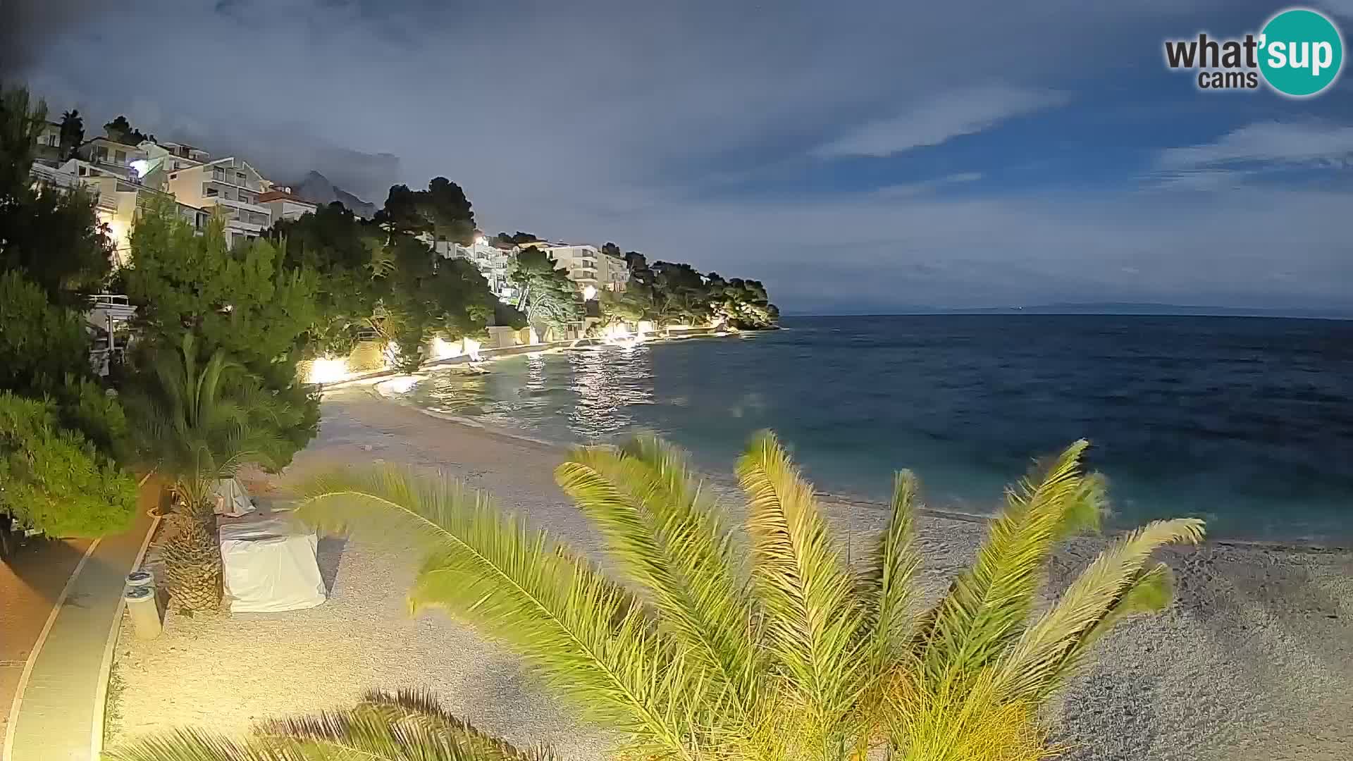 Webcam Plage Lučica Brela – Vue en direct sur la côte adriatique