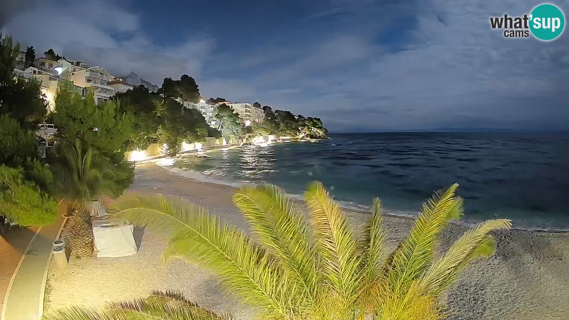 Spletna kamera Plaža Lučica Brela – Pogled v živo na Jadransko obalo