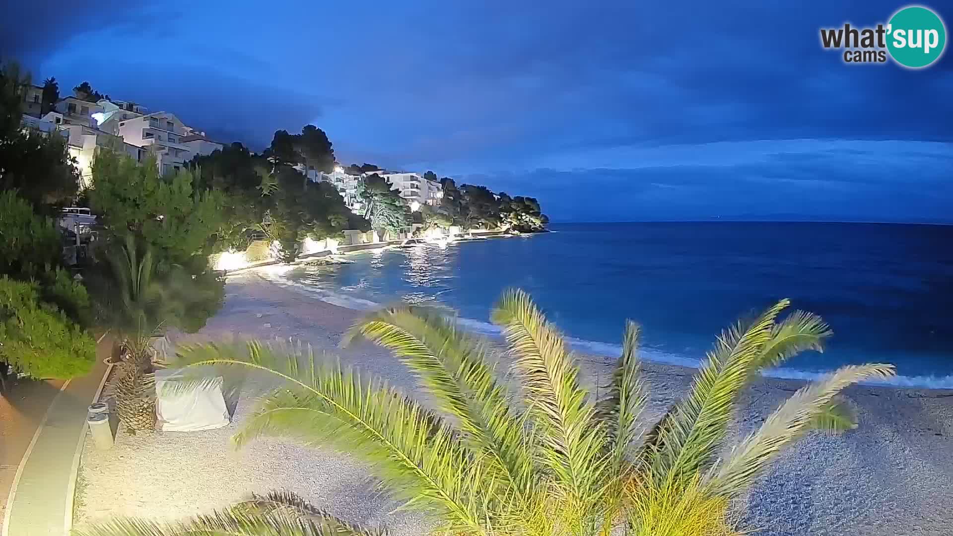 Webcam Lučica Strand Beach Brela – Liveblick von der Adriaküste