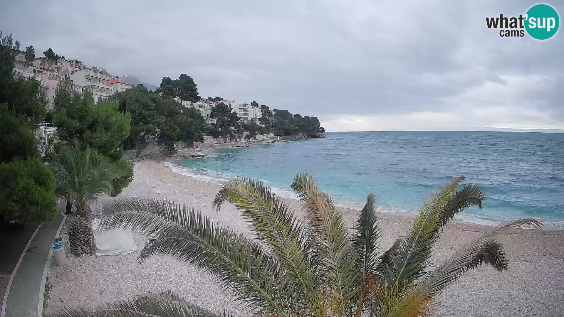 Webcam Plage Lučica Brela – Vue en direct sur la côte adriatique