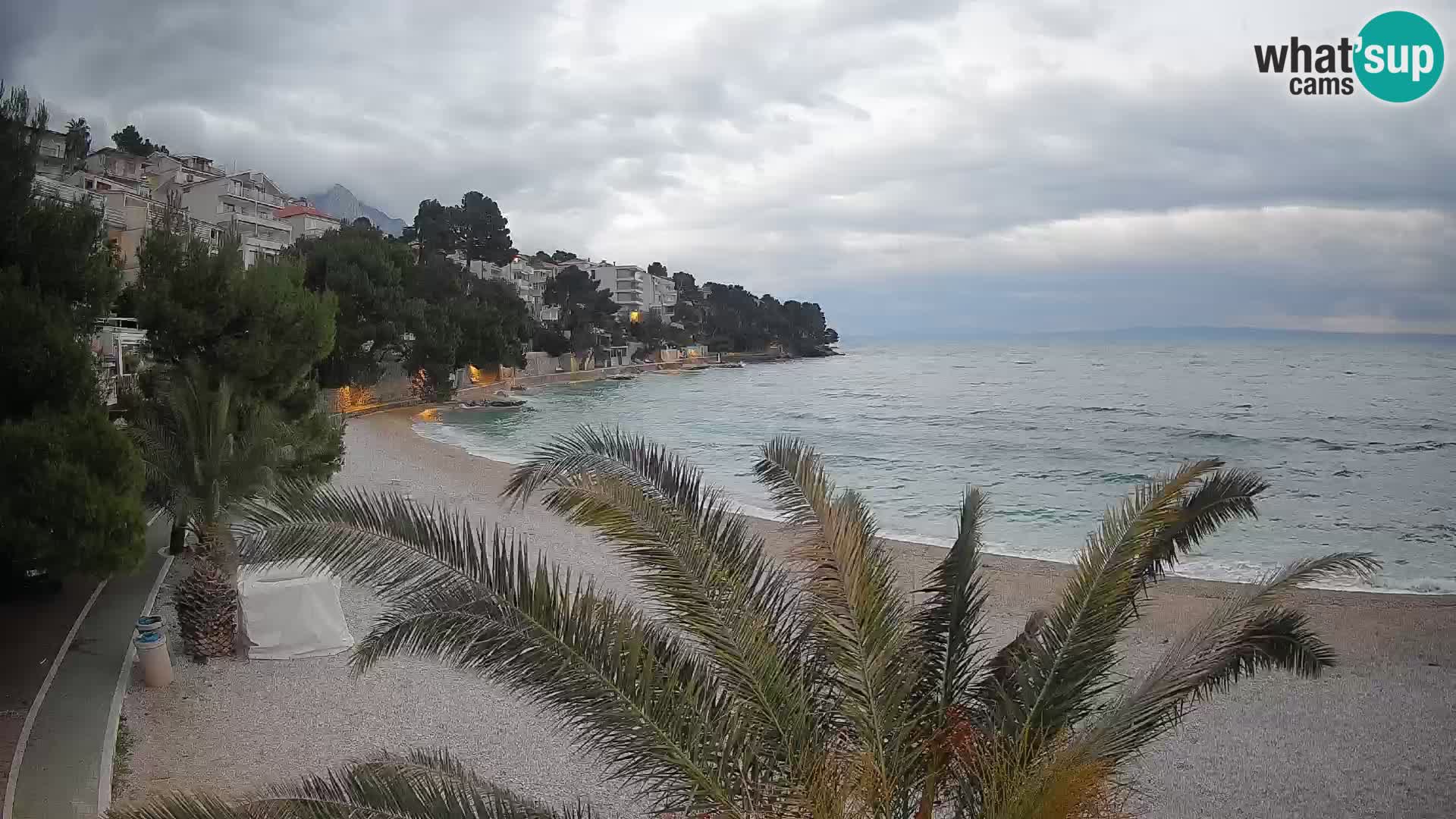 Webcam Lučica Strand Beach Brela – Liveblick von der Adriaküste