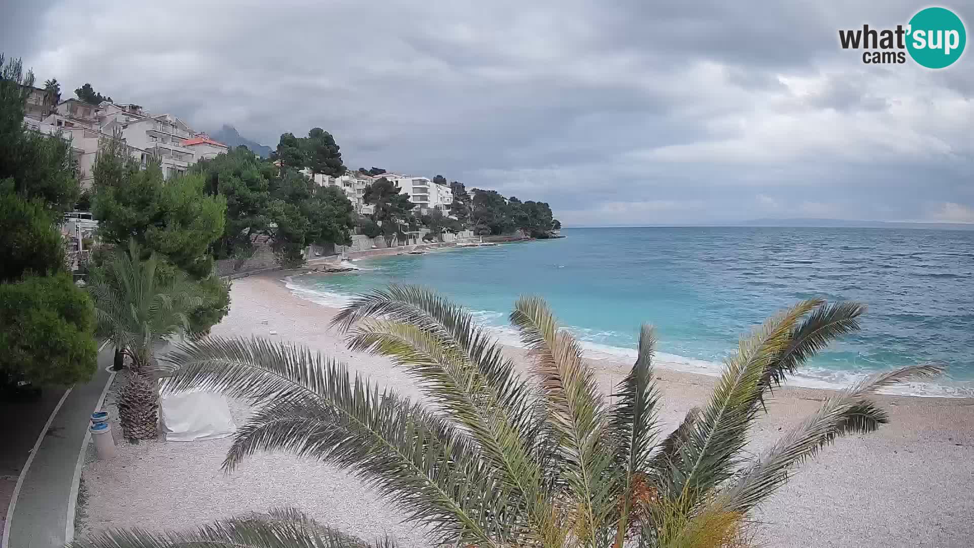 Webcam Plage Lučica Brela – Vue en direct sur la côte adriatique