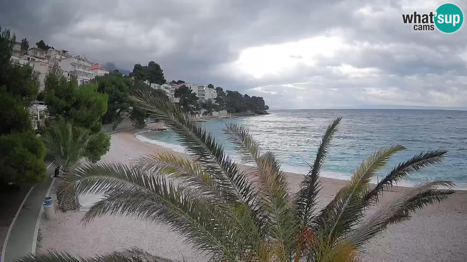 Spletna kamera Plaža Lučica Brela – Pogled v živo na Jadransko obalo