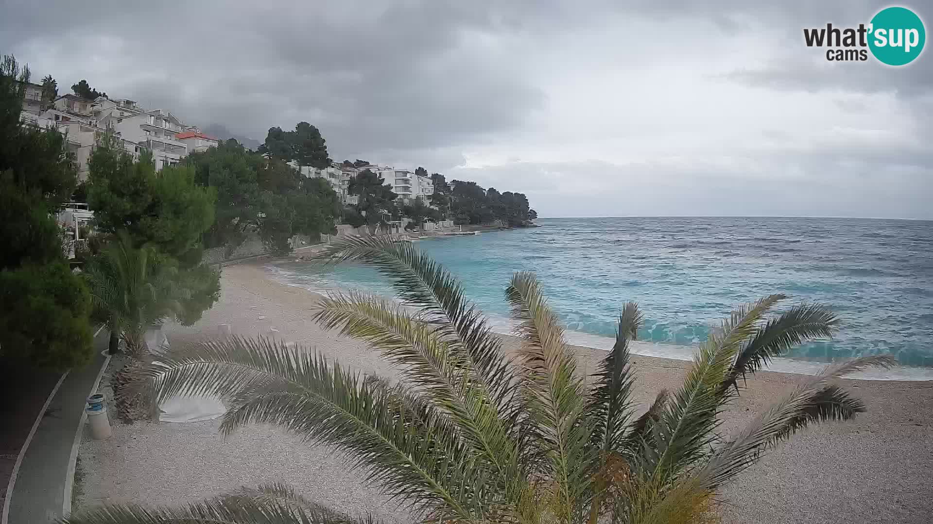 Webcam Spiaggia Lučica Brela – Vista live sulla costa adriatica