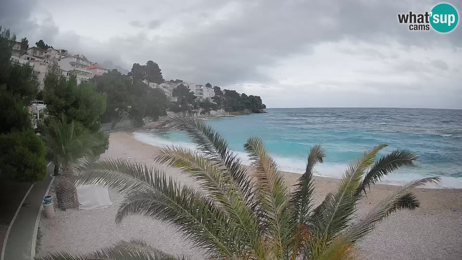 Webcam Spiaggia Lučica Brela – Vista live sulla costa adriatica