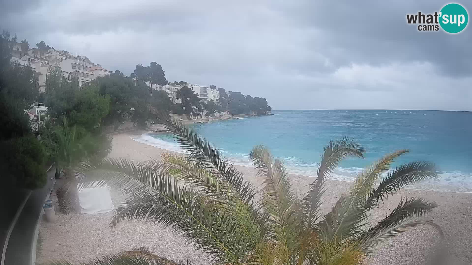 Webcam Lučica Strand Beach Brela – Liveblick von der Adriaküste