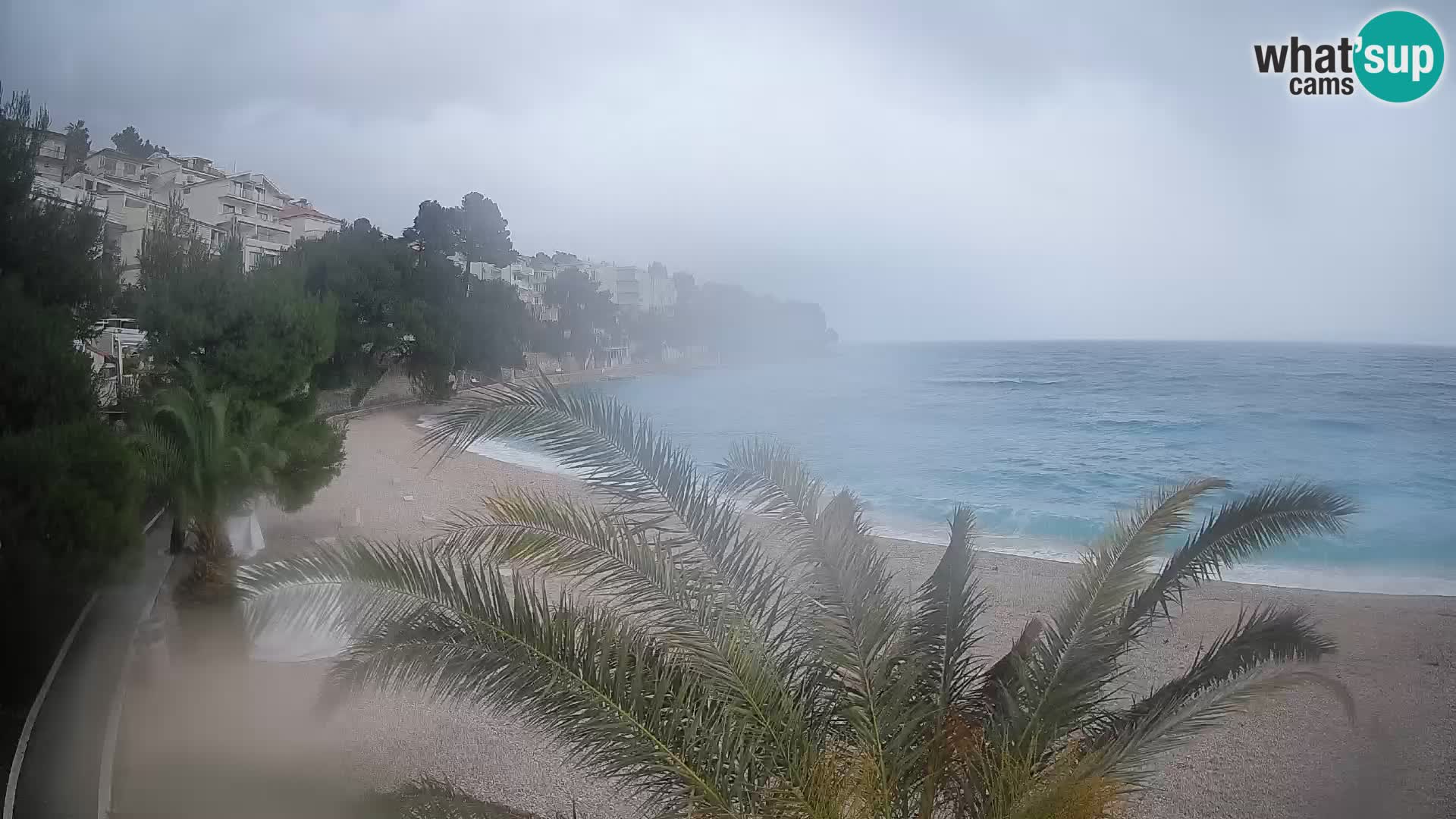 Webcam Lučica Strand Beach Brela – Liveblick von der Adriaküste
