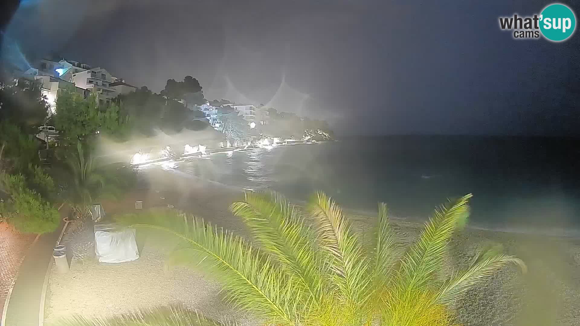 Web kamera Plaža Lučica Brela – Pogled uživo na jadransku obalu