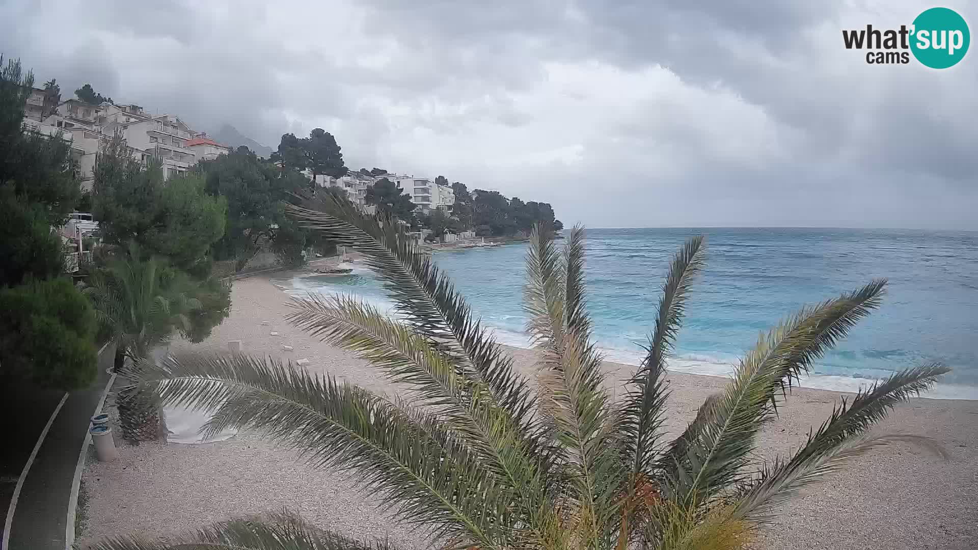 Webcam Lučica Strand Beach Brela – Liveblick von der Adriaküste