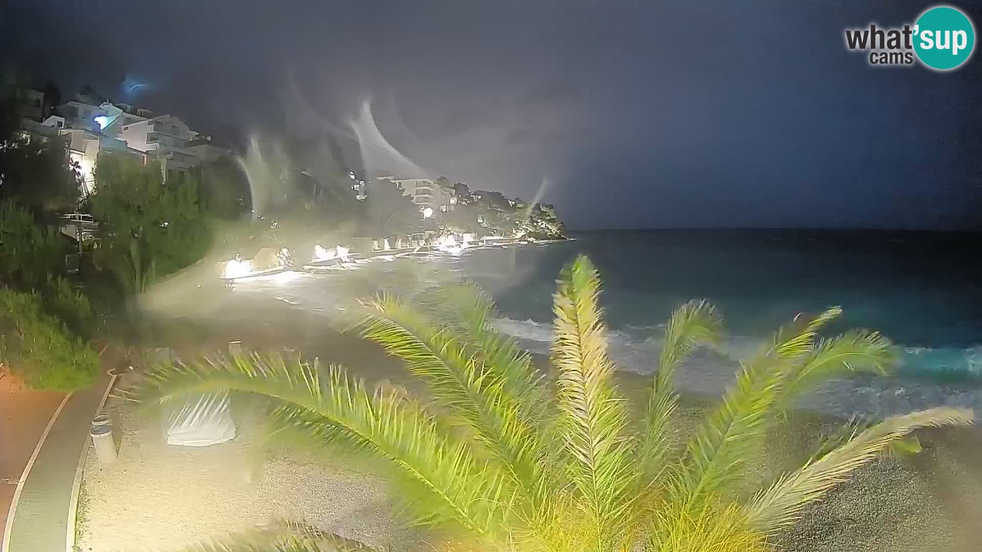 Webcam Lučica Strand Beach Brela – Liveblick von der Adriaküste