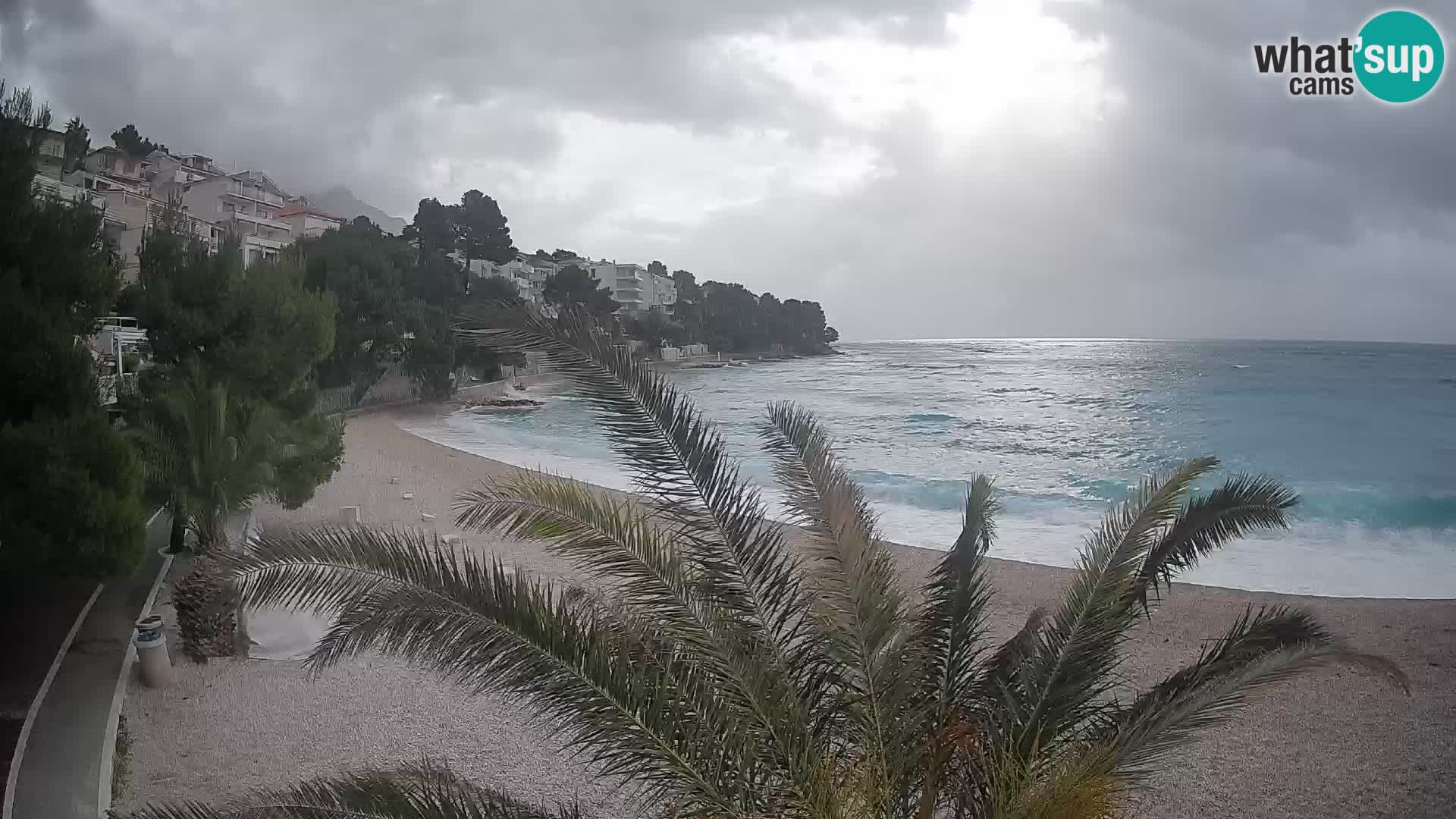 Webcam Lučica Strand Beach Brela – Liveblick von der Adriaküste