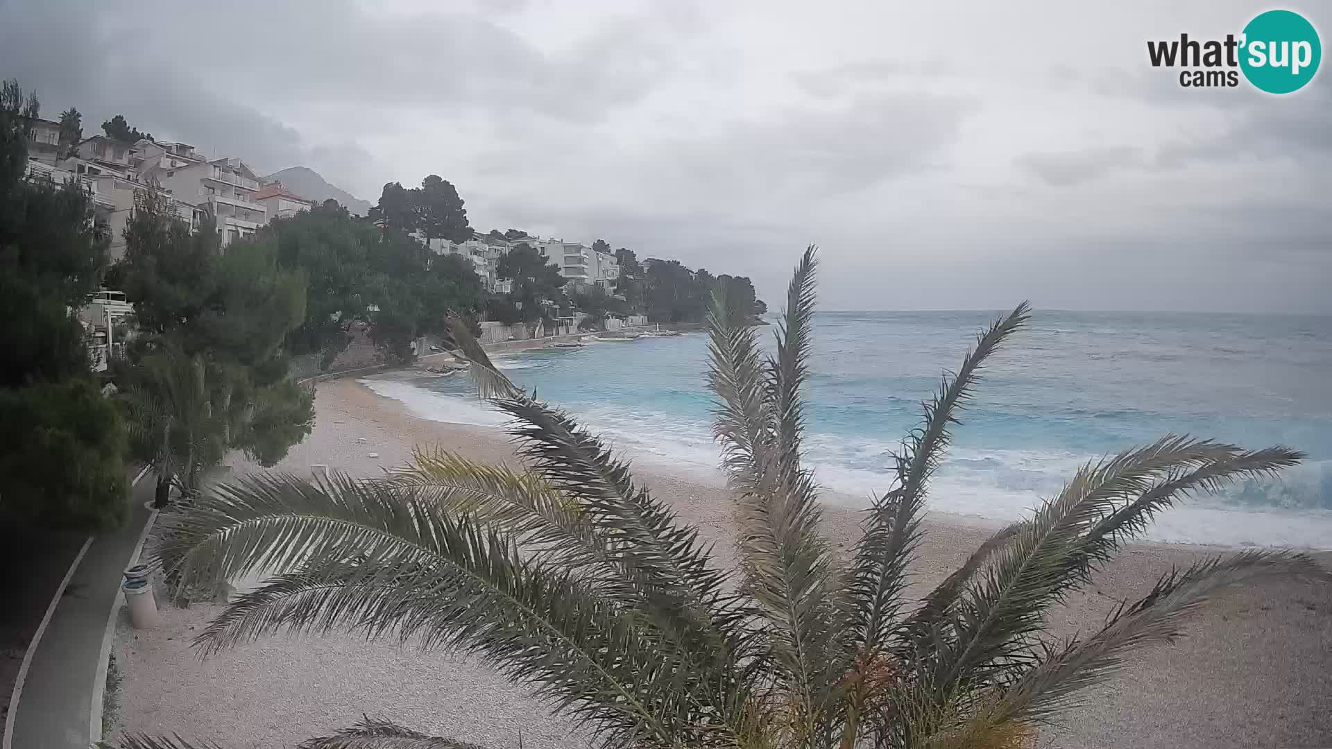Webcam Lučica Strand Beach Brela – Liveblick von der Adriaküste