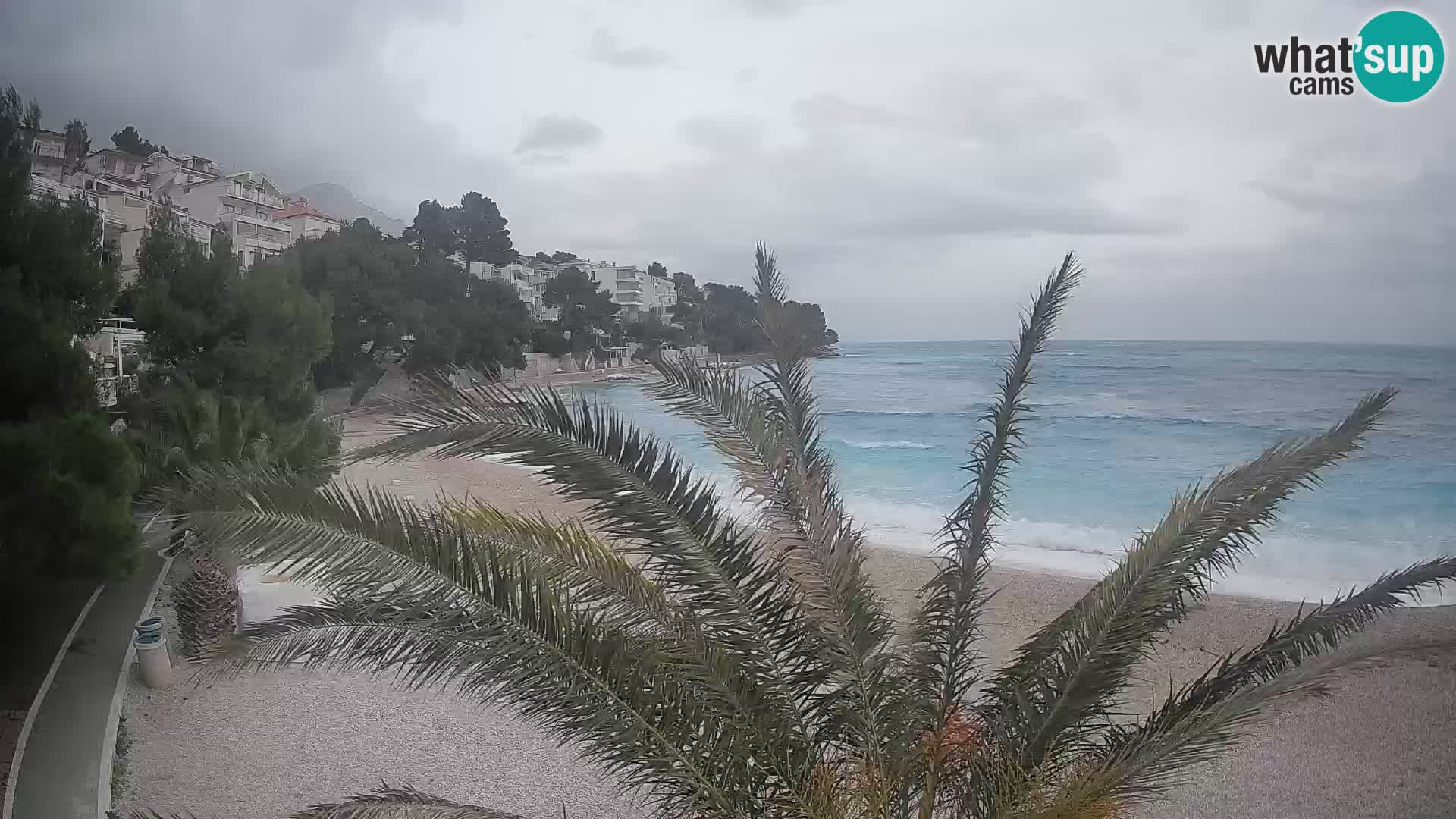 Webcam Lučica Strand Beach Brela – Liveblick von der Adriaküste